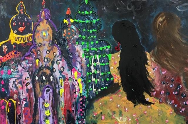 The Doorway To The Temple Is Dark And Windy, 100x150, Acrylic on Canvas (myyty)