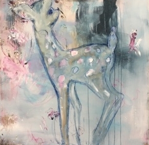MUSTIKKAJÄÄ, 100X100, SEKATEKNIIKKA (MYYTY)