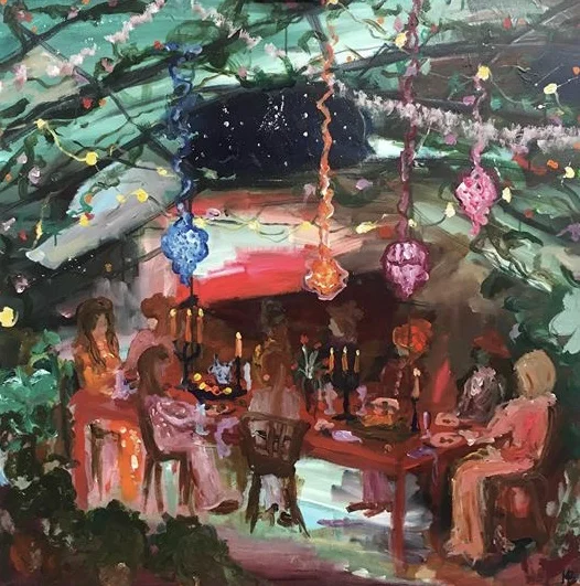 FRIENDS ARE STARS, ACRYLIC ON CANVAS, 100X100
