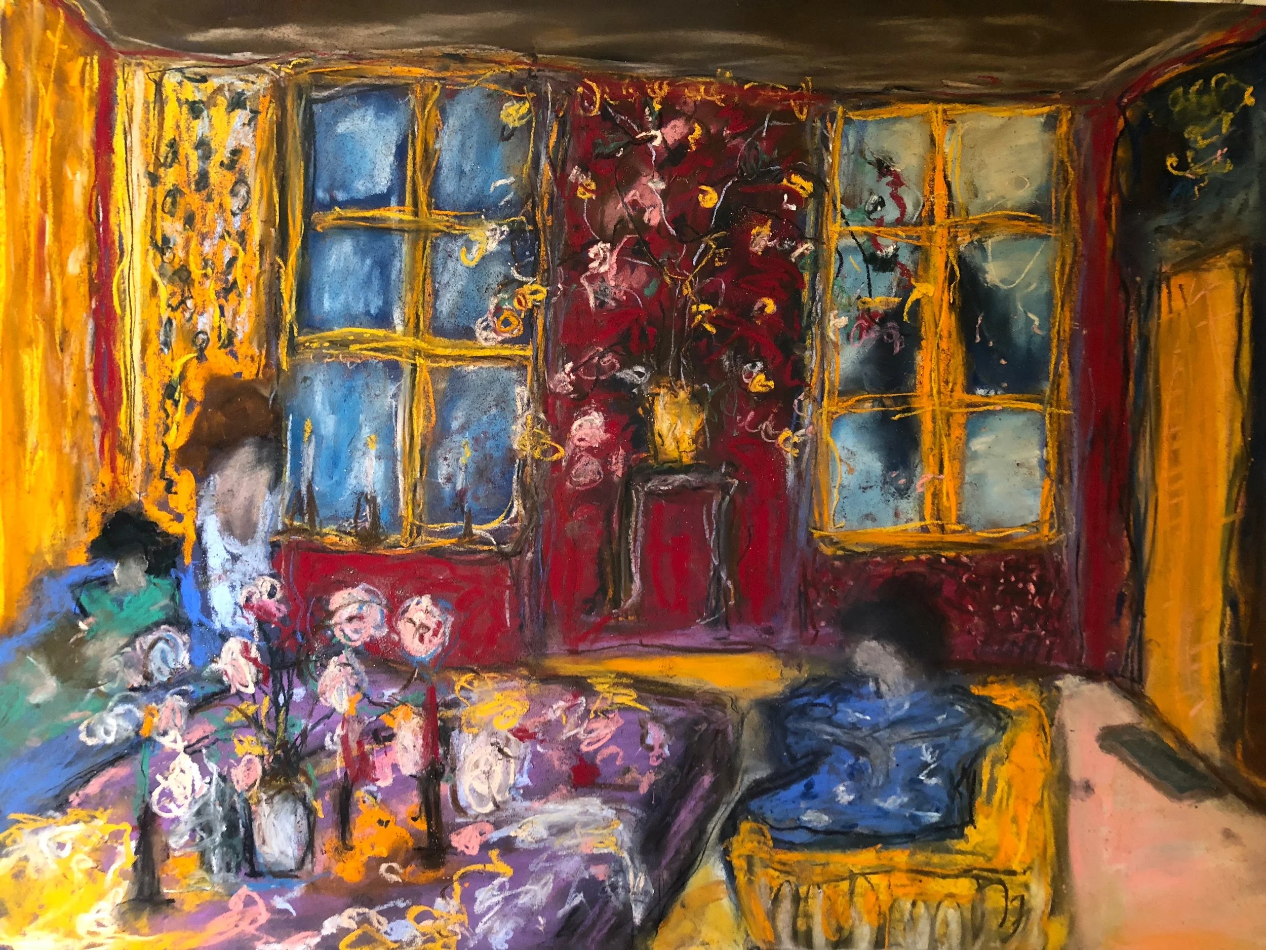 Three Sisters, Pastel on Paper, 40x50