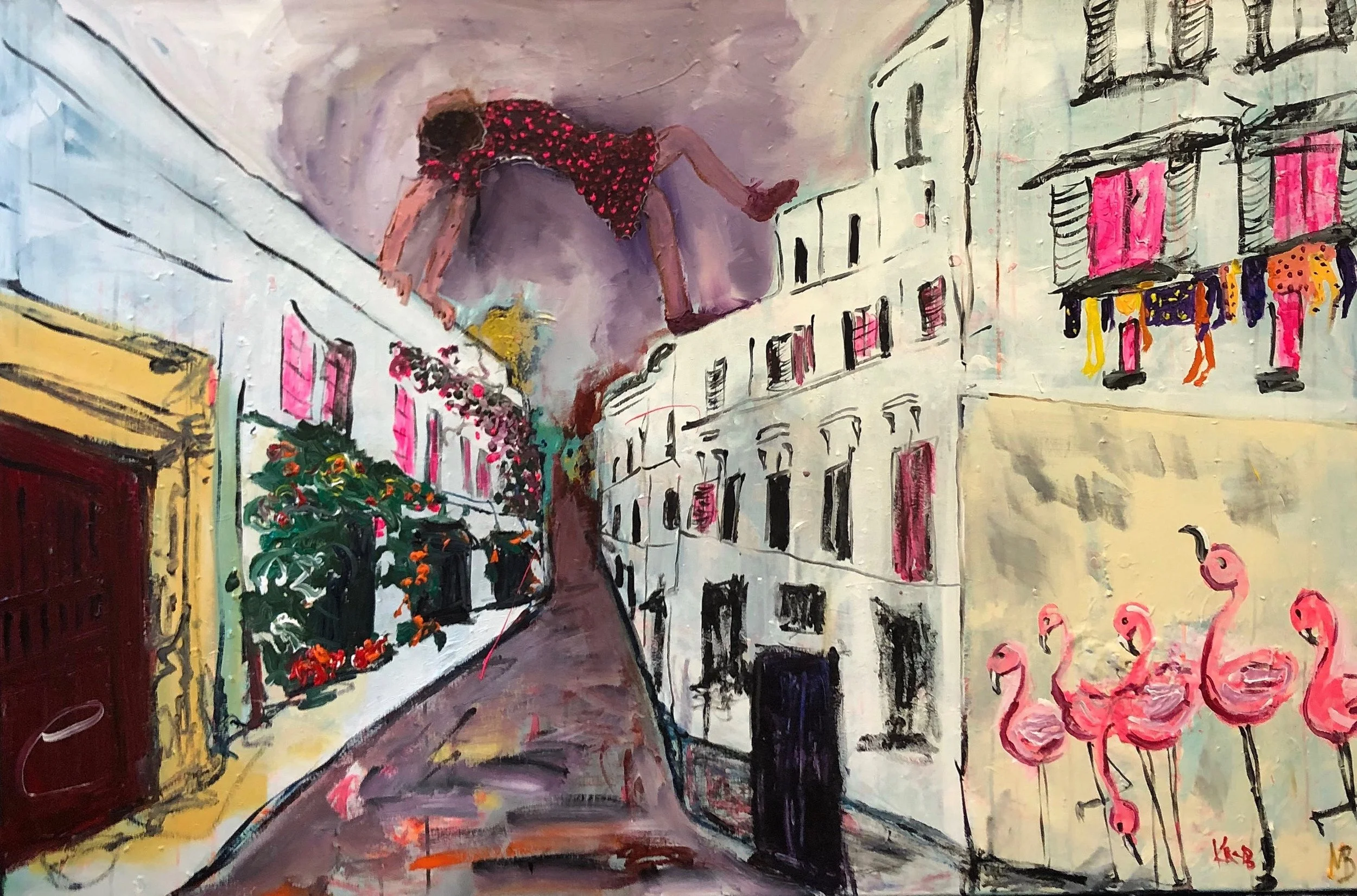 Two Homes, Acrylic on canvas, 100x120