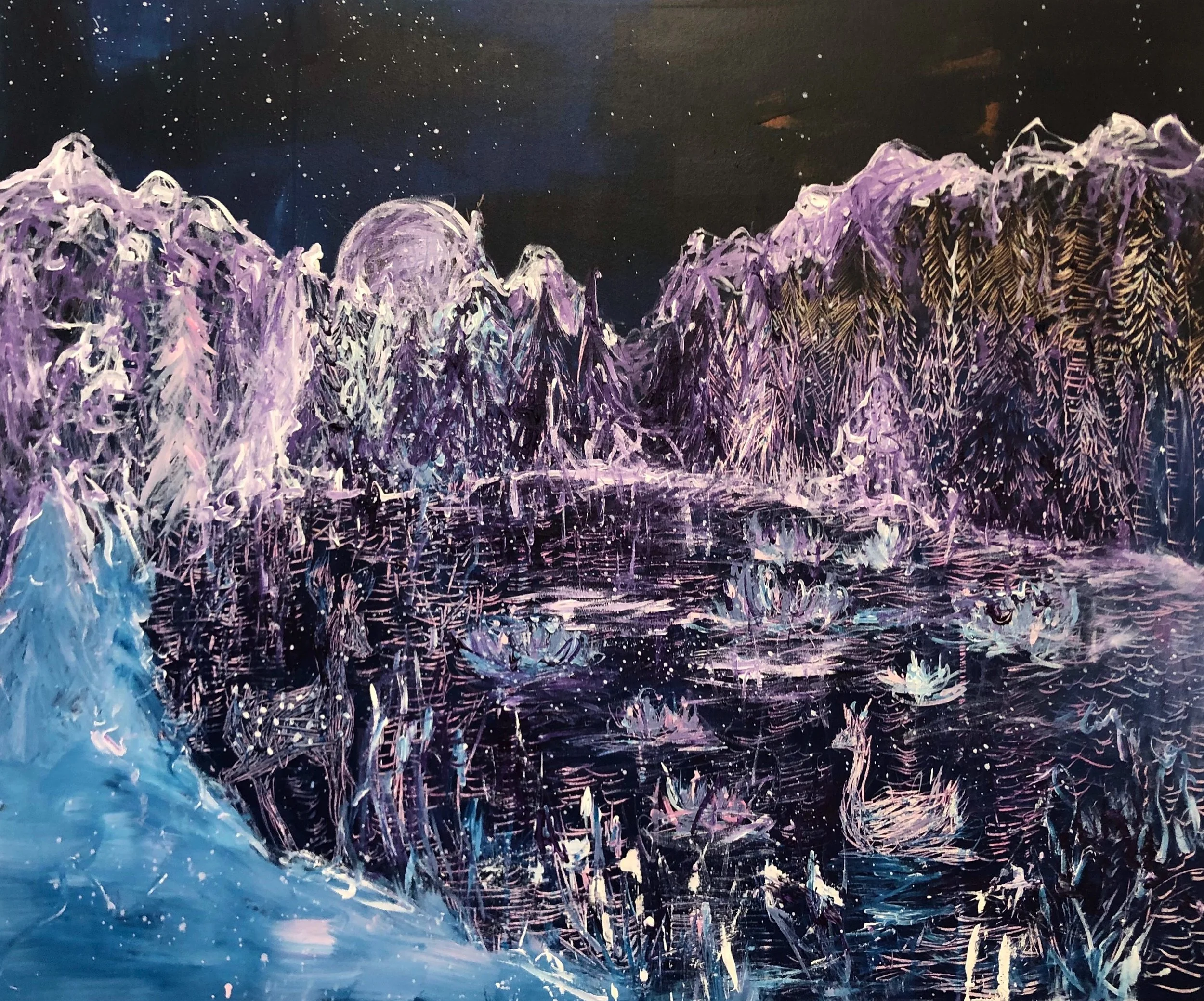 Warming Winter, 120x100, Acrylic on canvas (myyty)