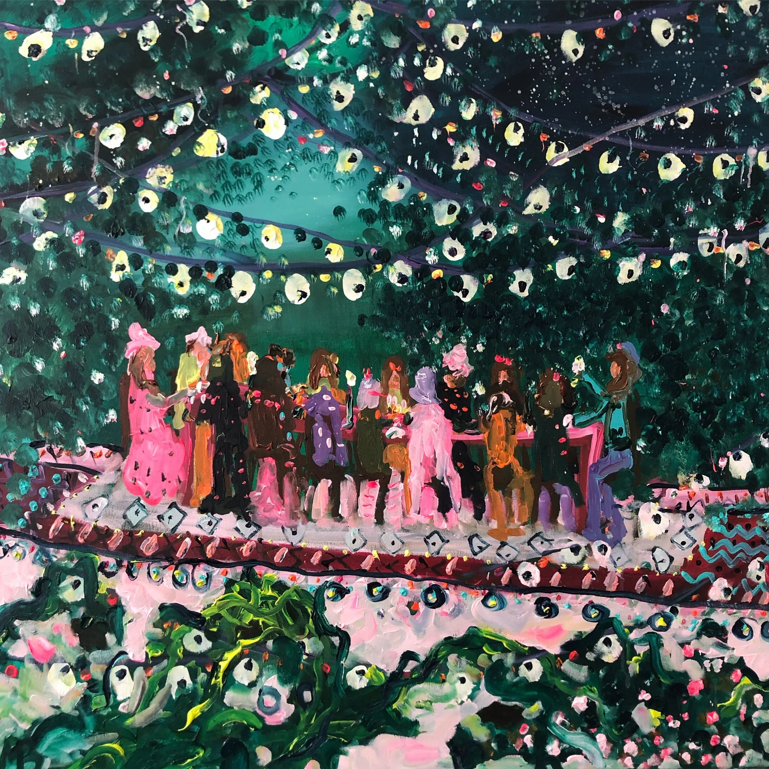 Grande Famiglia, Acrylic on canvas, 100x100