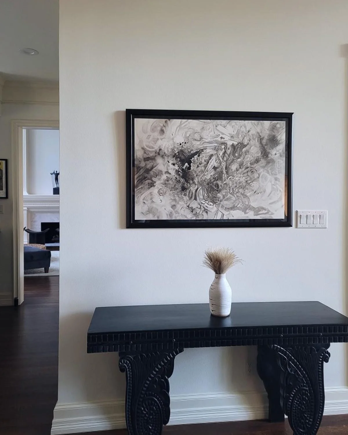 One of my graphite paintings in a beautiful home in Texas ❤️