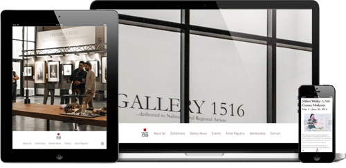 A mobile responsive website design that is smart and modern. Visit site: www.Gallery1516.org