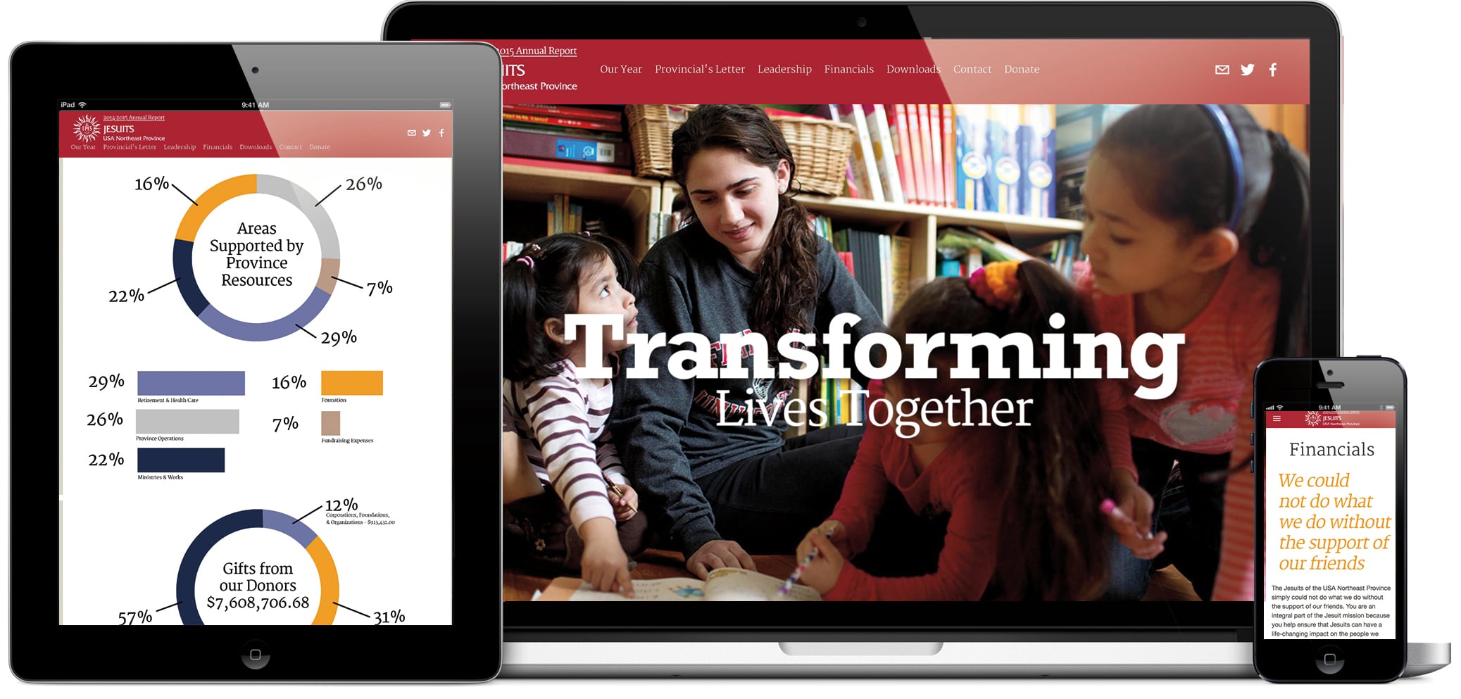 A mobile responsive website design that is smart and modern. Visit site: http://www.jesuitstransforminglives.org