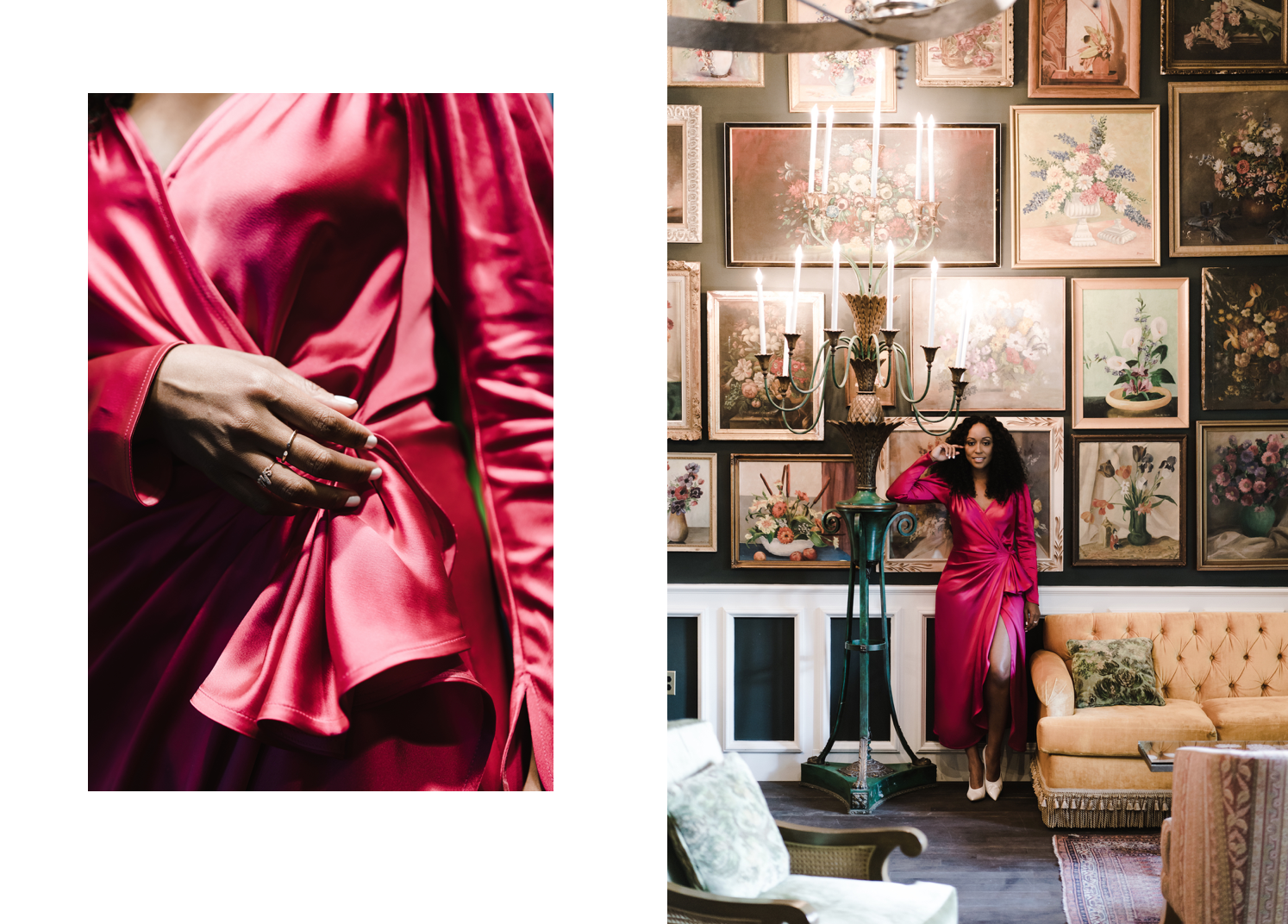 ATTICO Pat sweetheart-neck asymmetric satin dress (Shop it here ), GIANVITO ROSSI Muriel point-toe leather pumps (Shop it here )