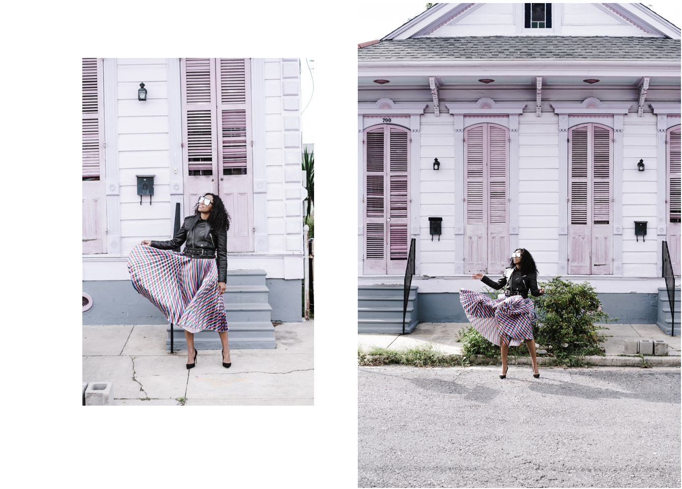   BALENCIAGA  Scarf biker (Shop it  here ),&nbsp; SAINT LAURENT &nbsp;sunglasses (Shop it  here ),&nbsp; GUCCI &nbsp;skirt (Shop it  here ),&nbsp; &nbsp; AQUAZZURA &nbsp;Simply Irresistible pumps (Shop it  here ) 