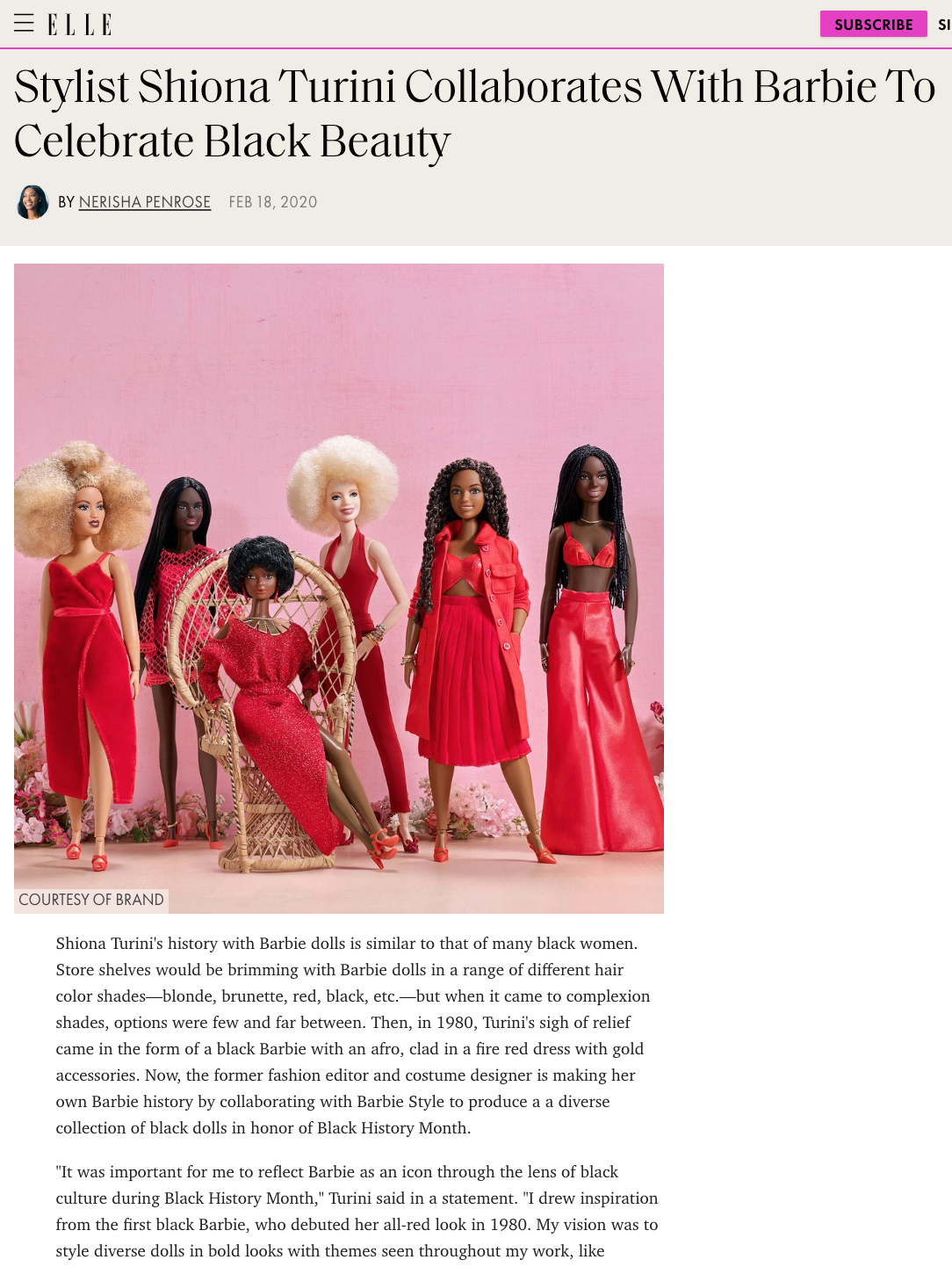 Stylist Shiona Turini Designs New Barbies That Celebrate Black Beauty
