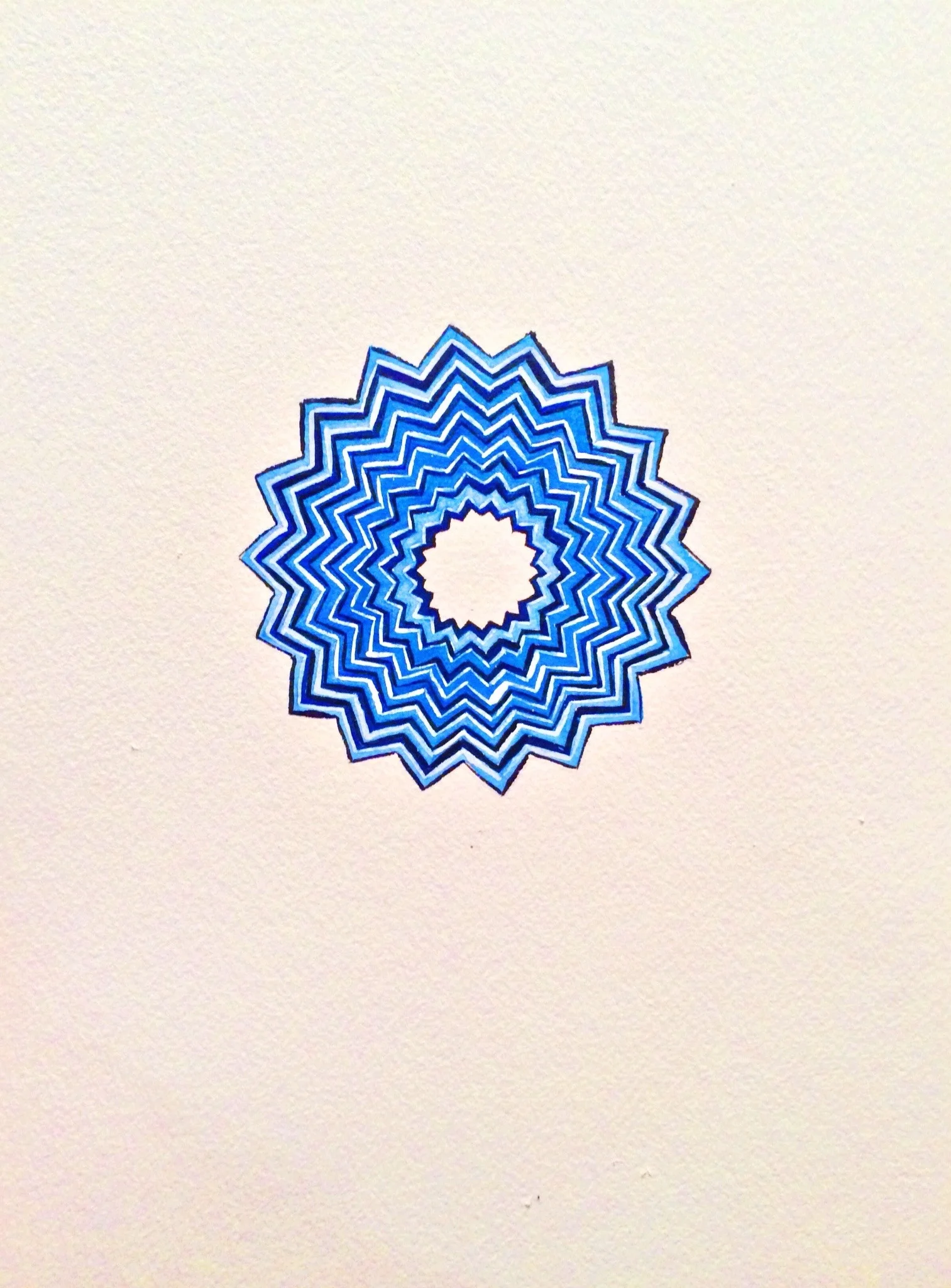 Involution/Evolution (blue) , gouache on paper, 10 x 14