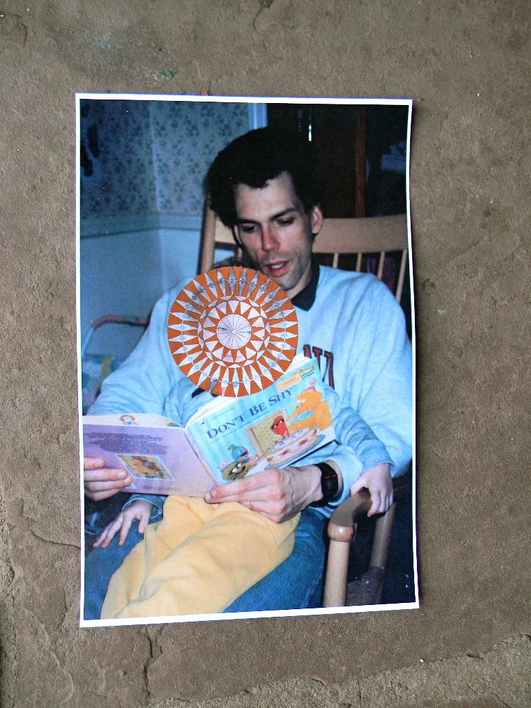Dad and Me 2 , gouache on photo 12 x 18