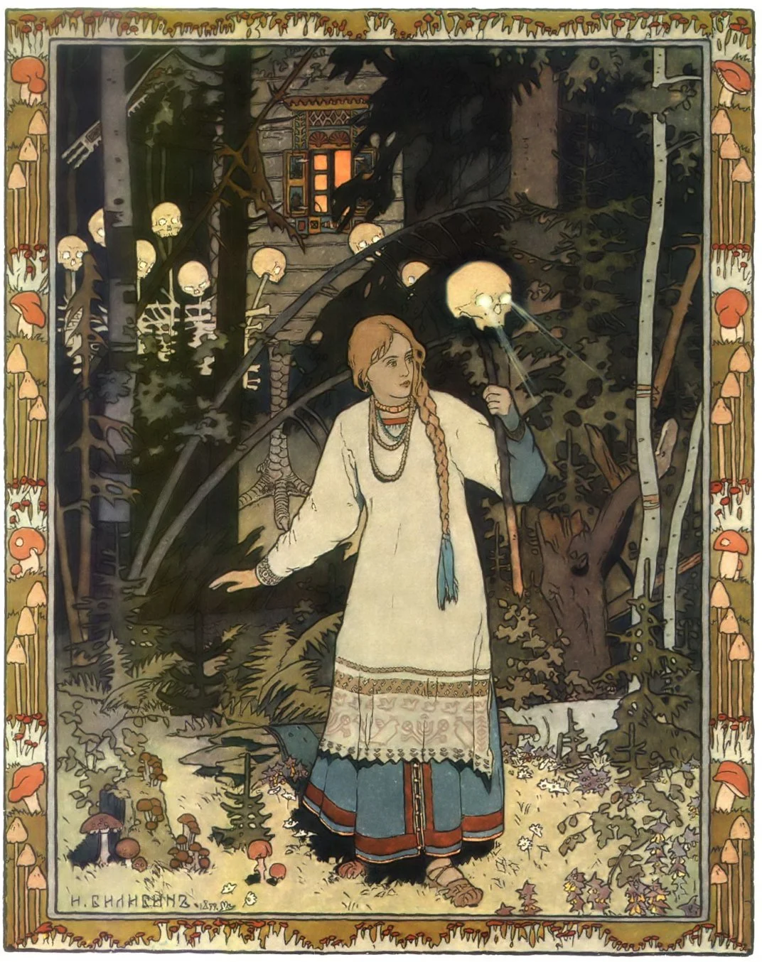 Ivan Bilibin, Vasilisa at the Hut of Baba Yaga