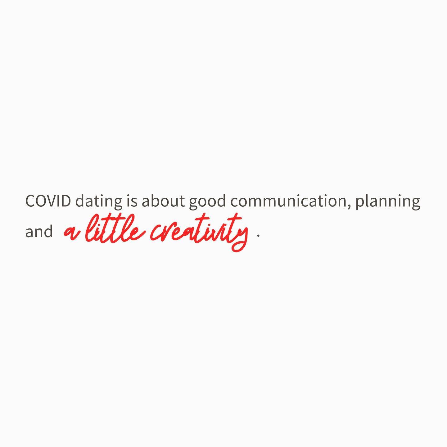 Whether you go virtual or IRL, for your next #coviddate - plan ahead, order and/or prepare food, ingredients, wine, and spirits to arrive as close to the beginning of your date as possible so the transition to talking is smooth and the activity helps