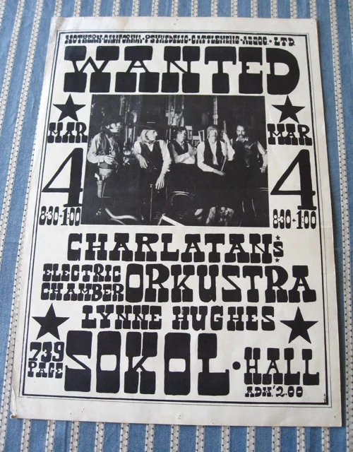 1966 - Wanted Charlatans at Sokol Hall Poster