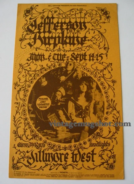 1970 - Rare Jefferson Airplane Handbill BG 247A