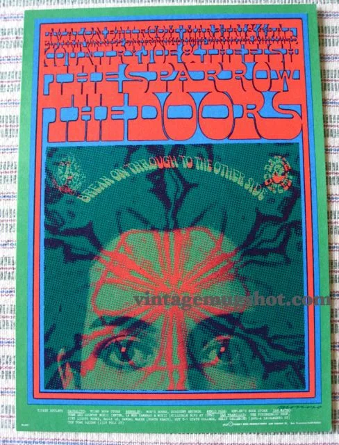 1967 - The Doors and Country Joe & The Fish Avalon Postcard FD 50