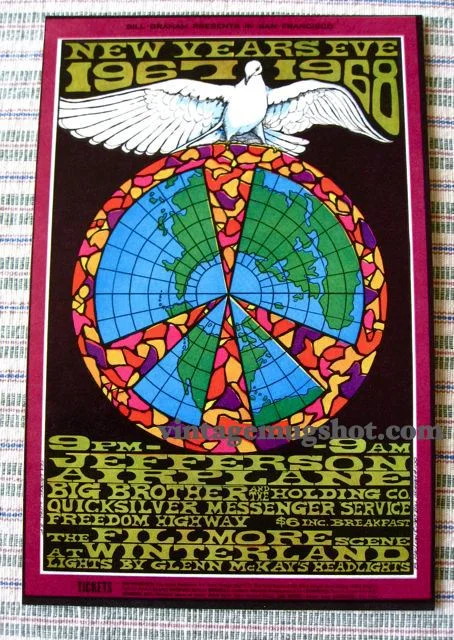 1967 - New Years Eve Janis Joplin Concert Postcard BG 100