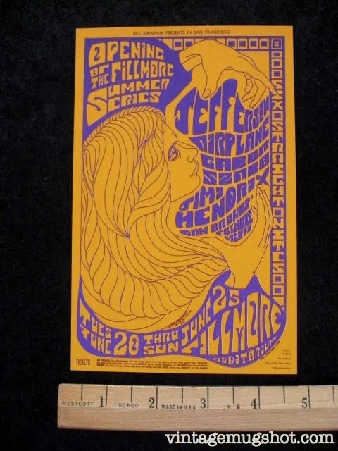 1967 - Jimi Hendrix Concert Postcard BG 69