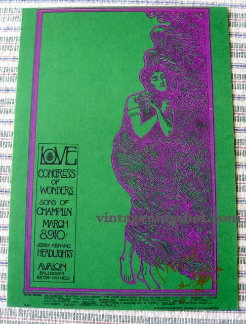 1968 - Love Concert Stanley Mouse Signed Postcard FD 109