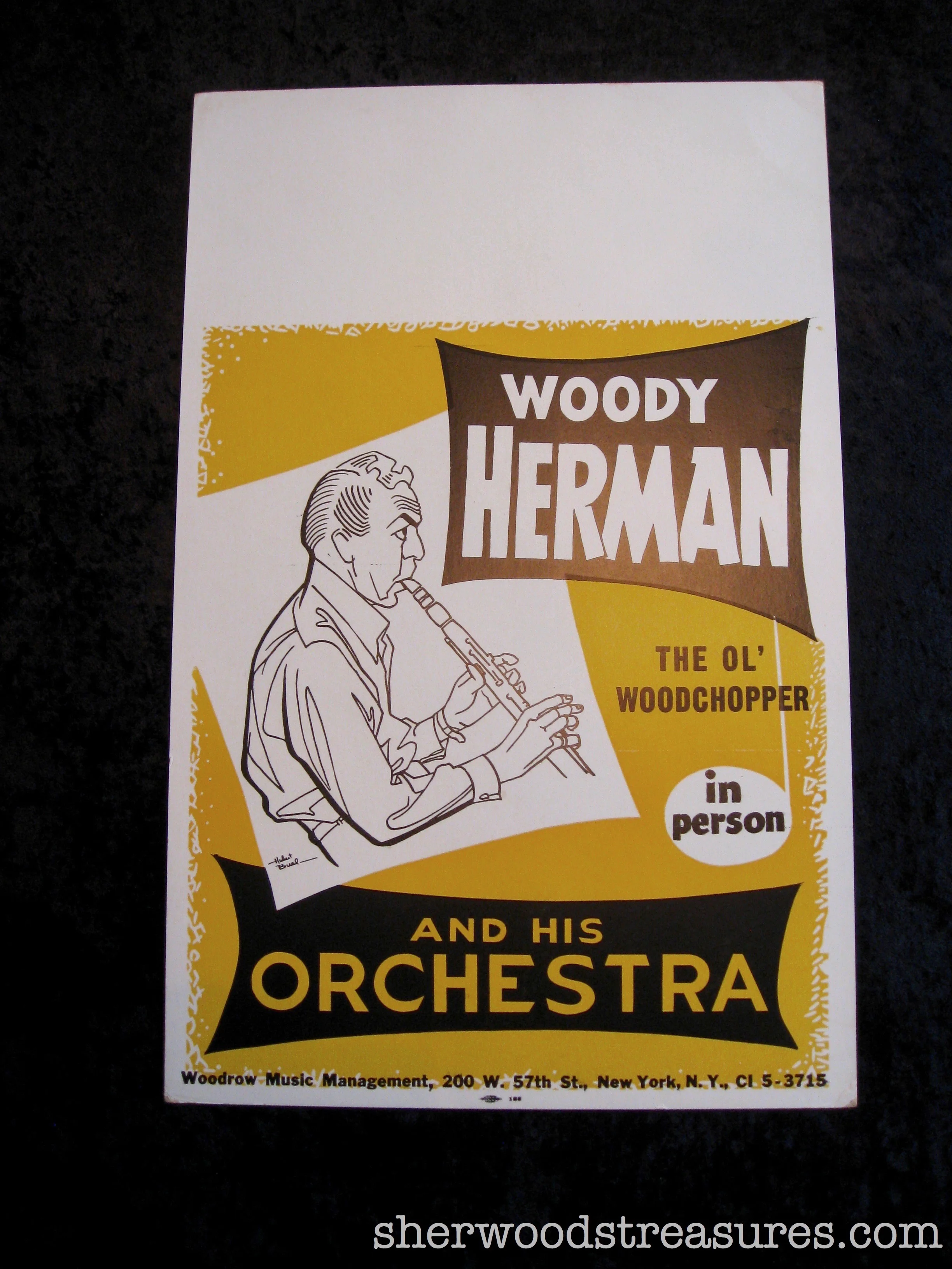 1940s - Rare Woody Herman Original Hubert Buel Poster