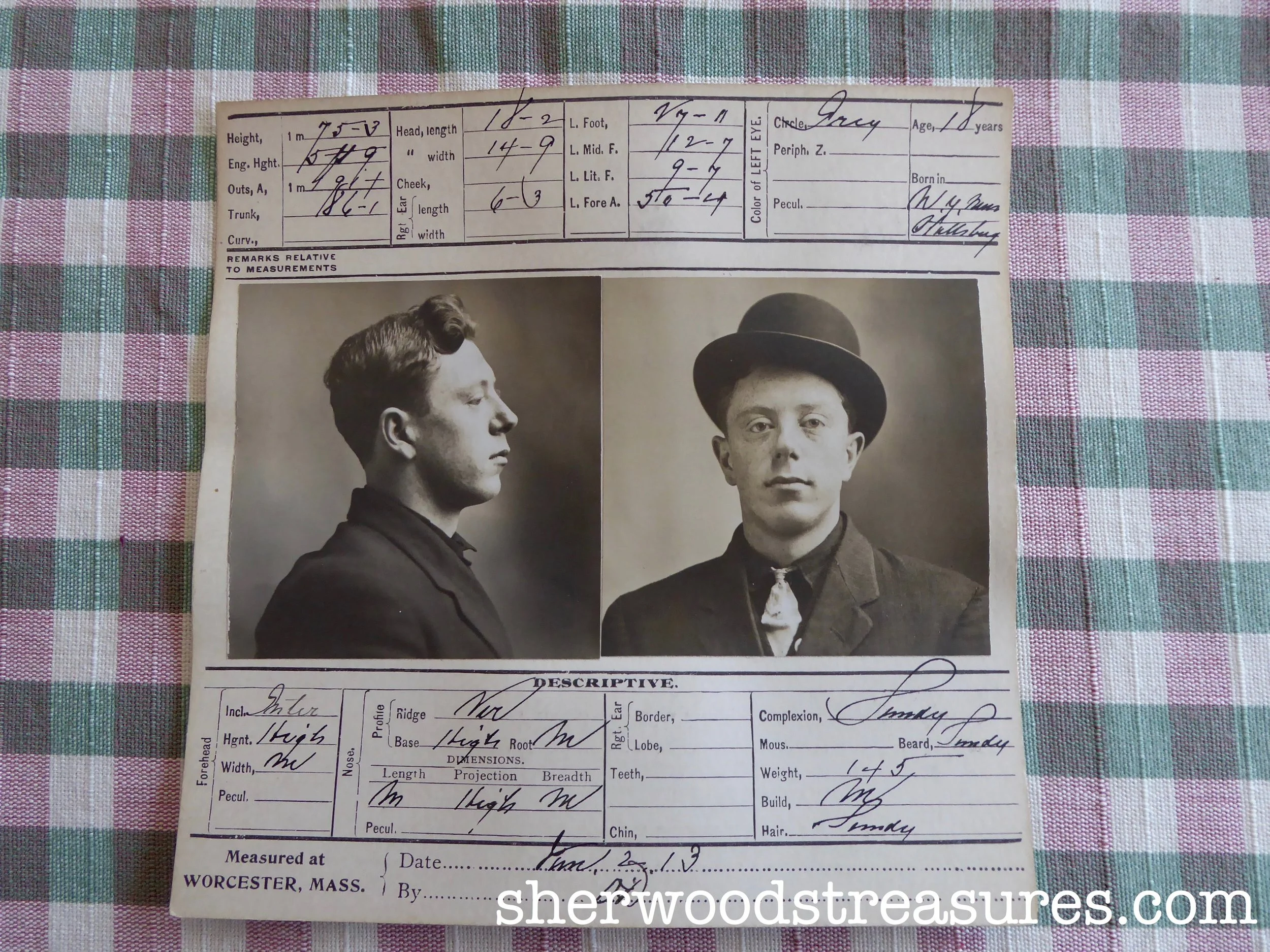 1913 - Red-Headed Stylish Man in Black Bowler Hat