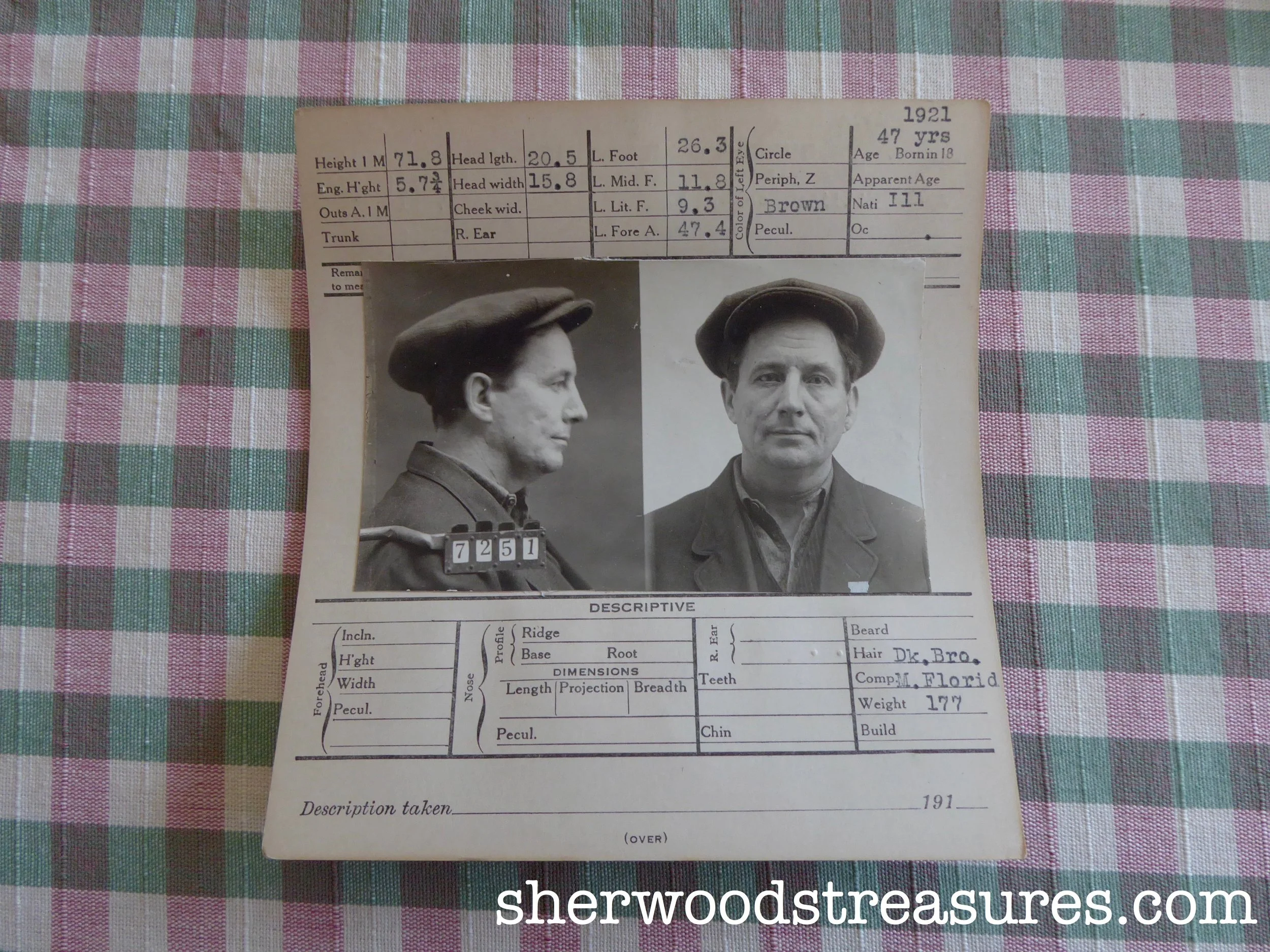 1921 - Parole Violator From Joliet Prison