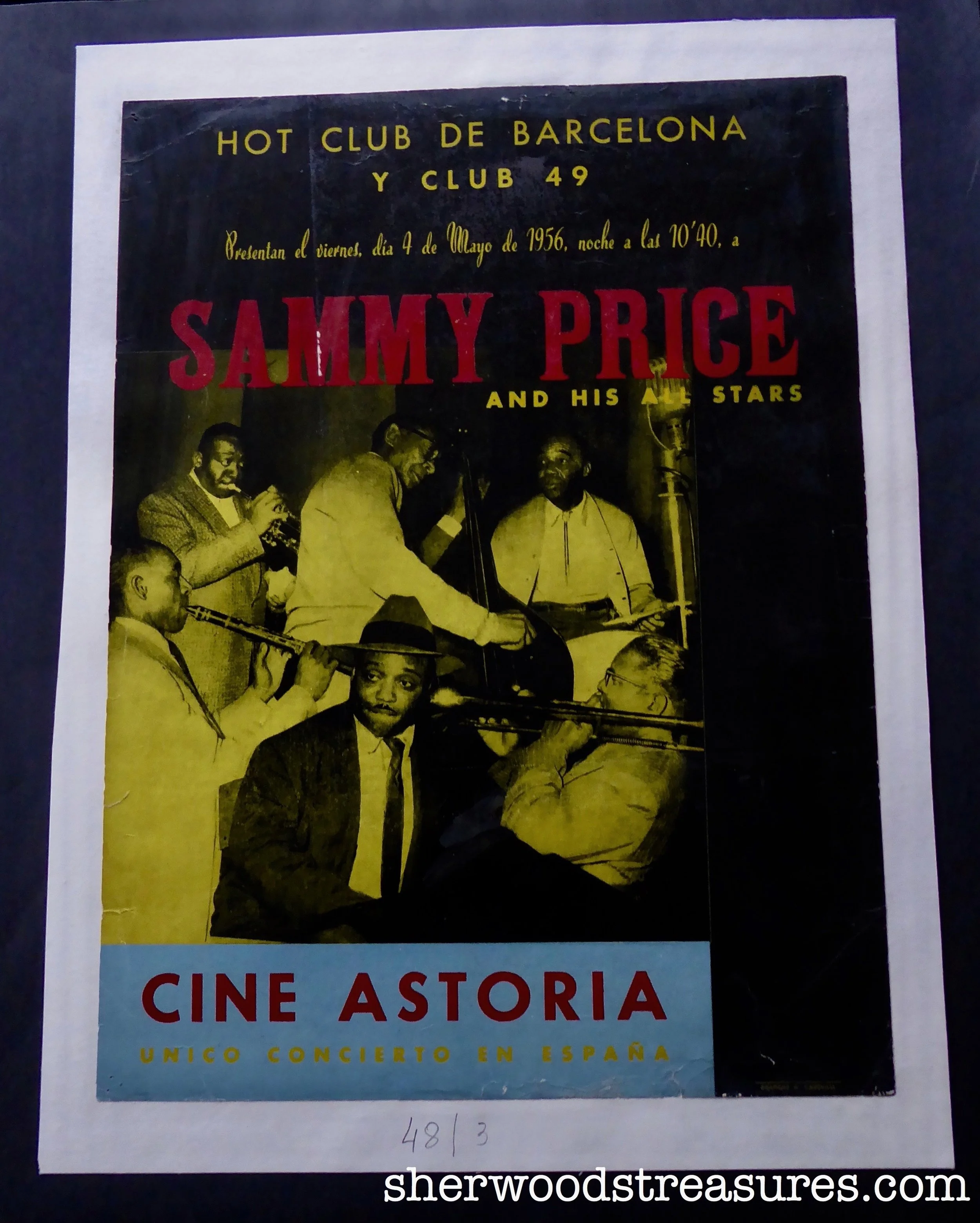 1956 - Sammy Price Jazz Poster on Linen