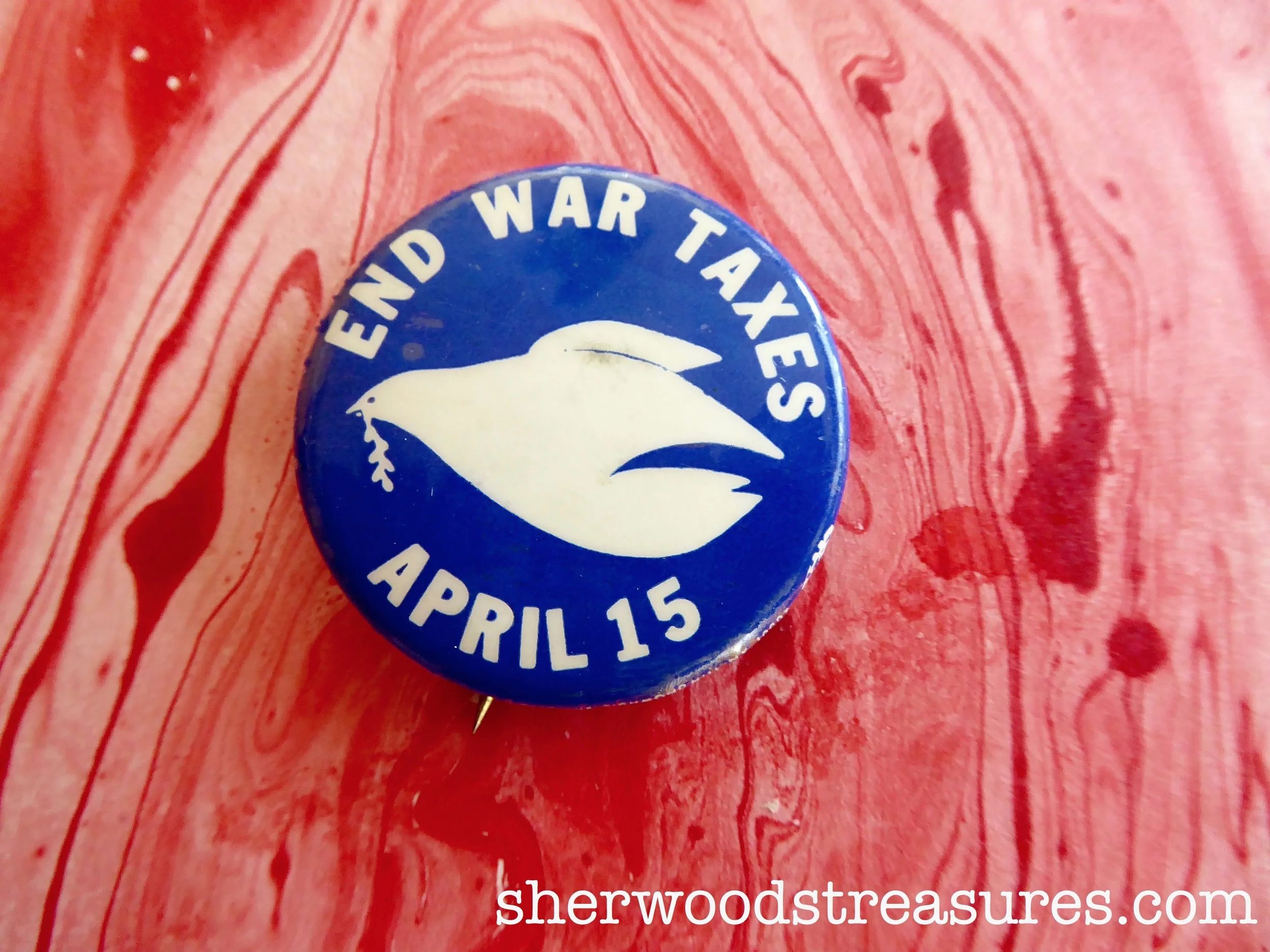 "End War Taxes April 15" Protest Button