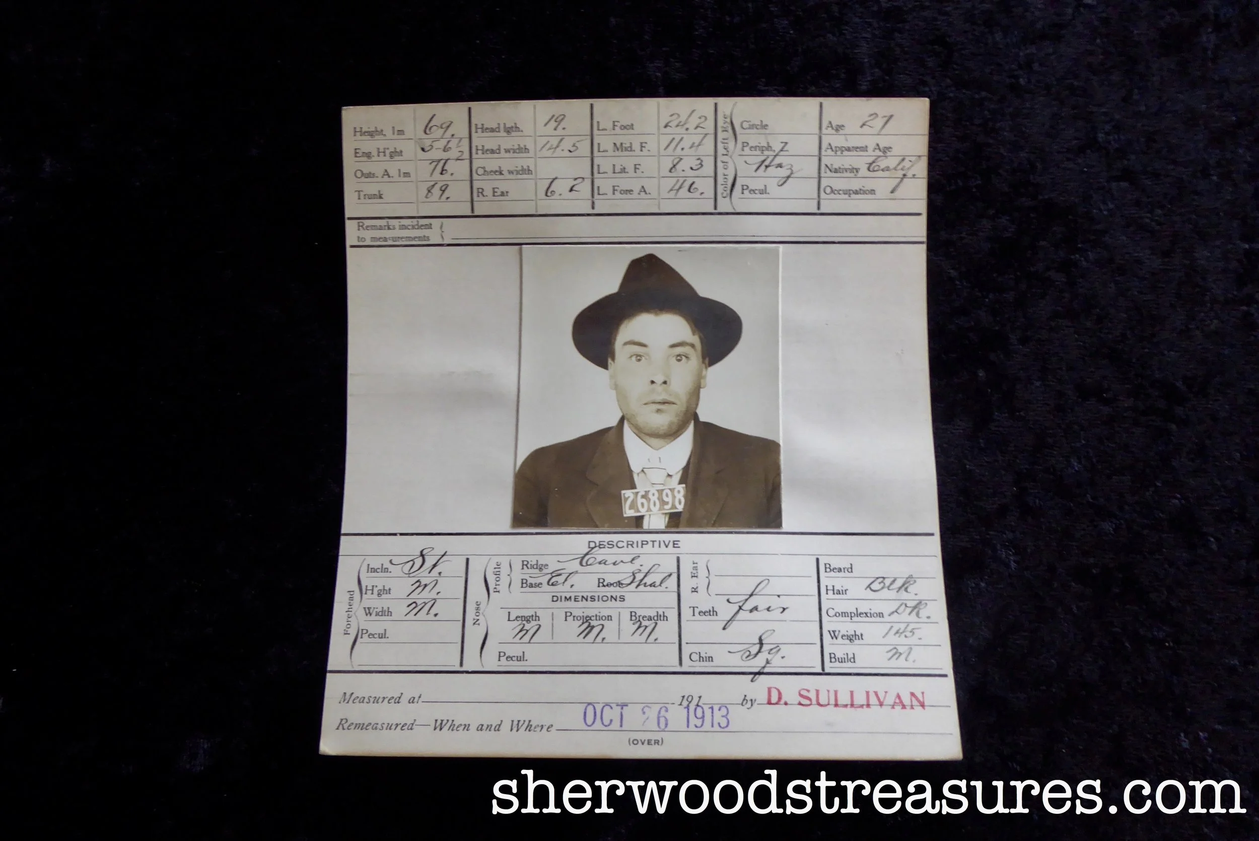 1913 - 27-Year-Old Wide-Eyed Rapist Farmer