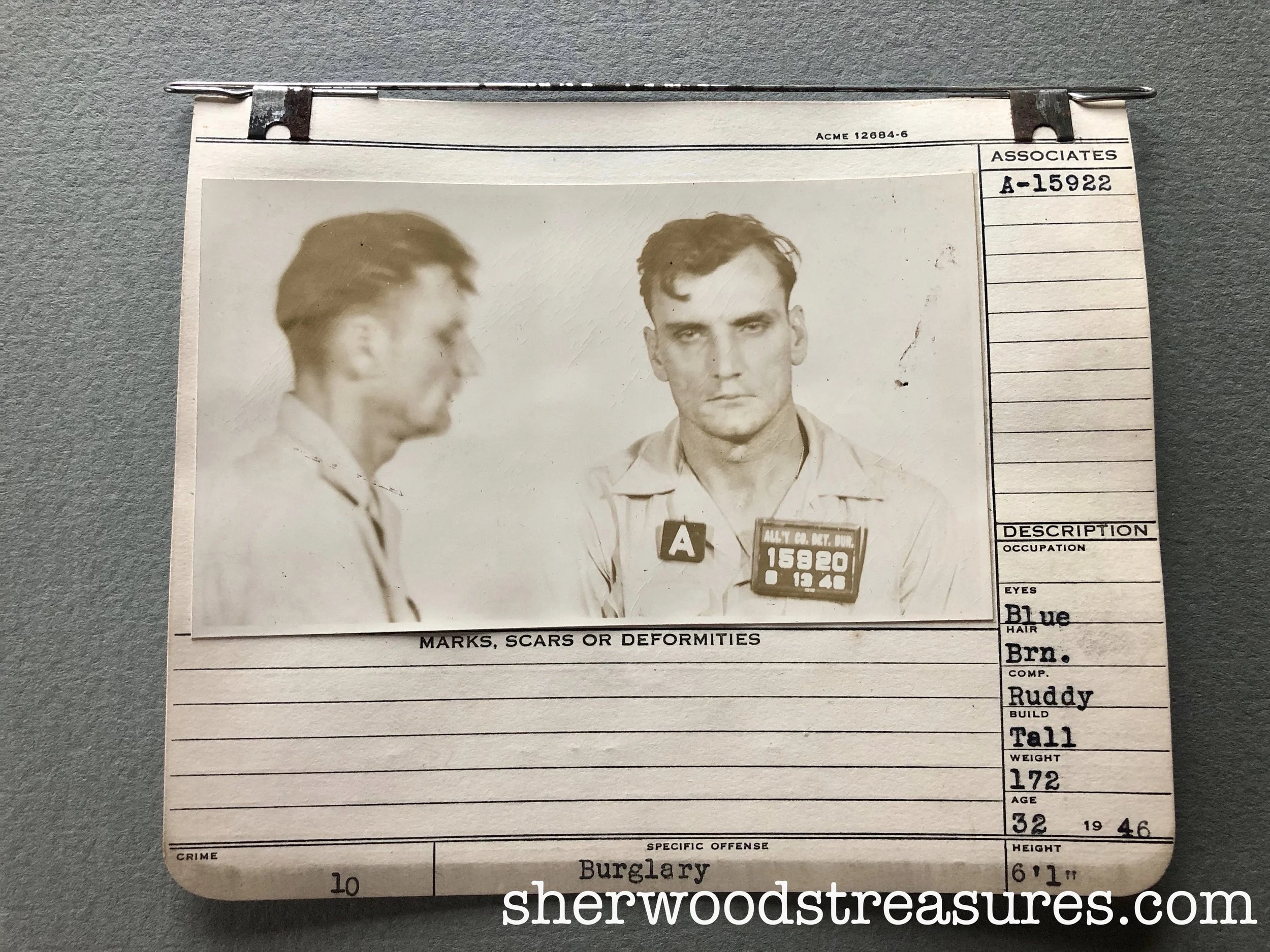 1945 - Scary Man in his Blurry Mugshot