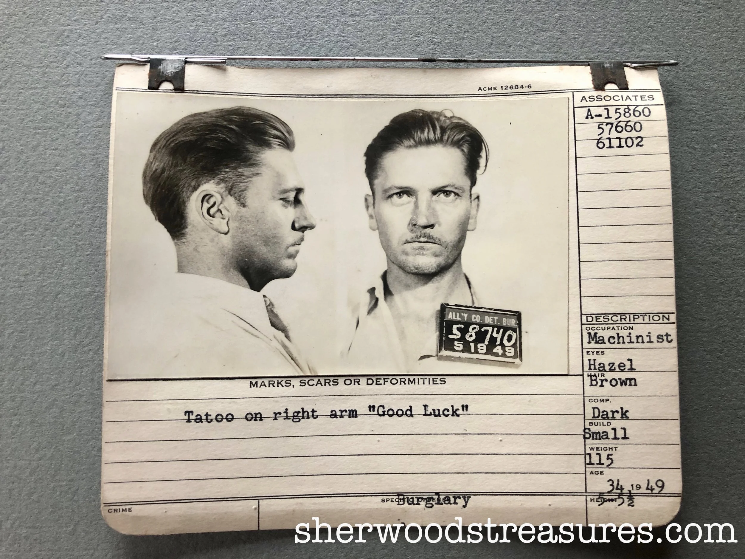 1949 - Machinist with Great Hair and “Good Luck” Tattoo