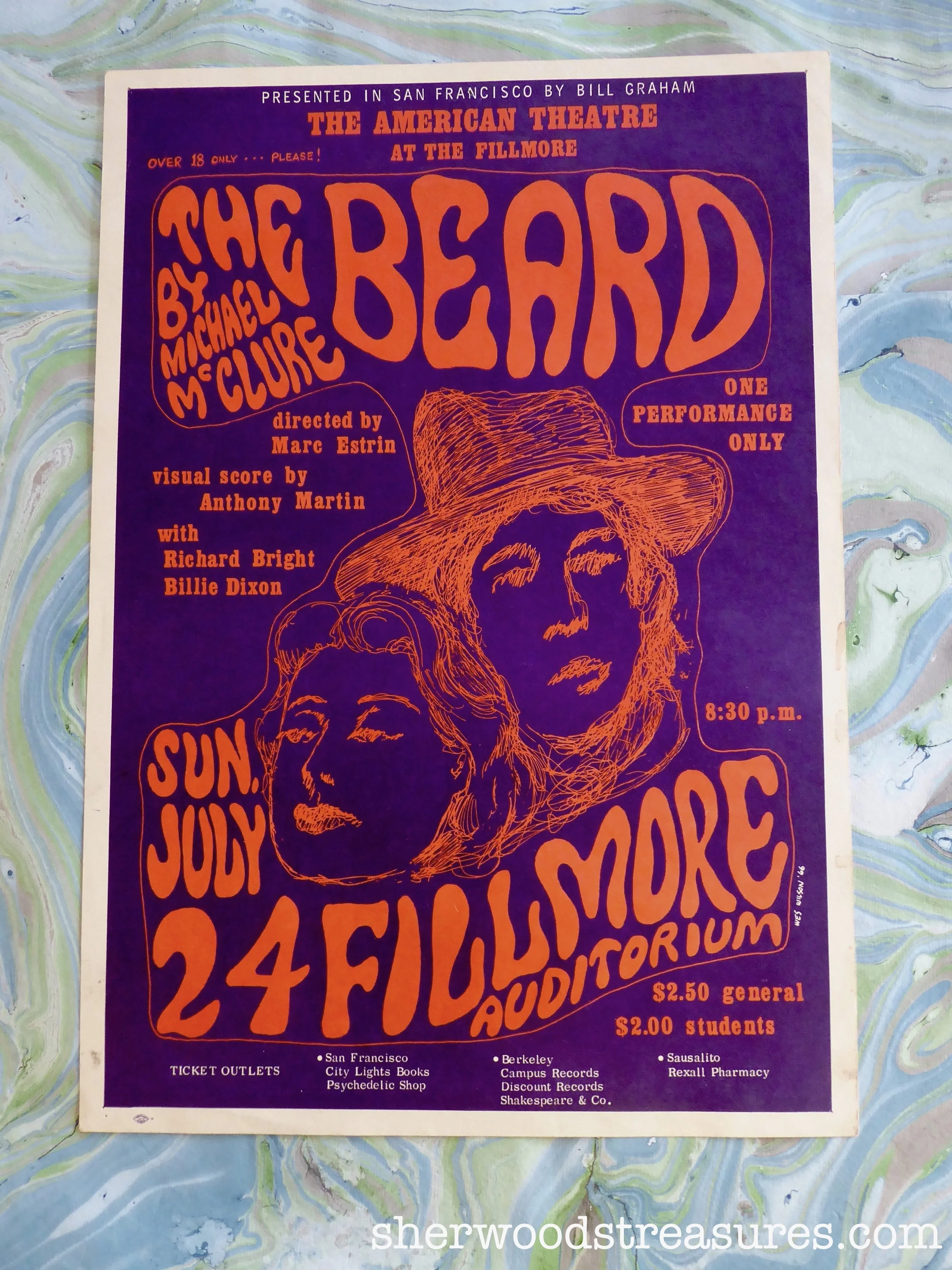 1966 - The Beard Performance Poster Fillmore Auditorium