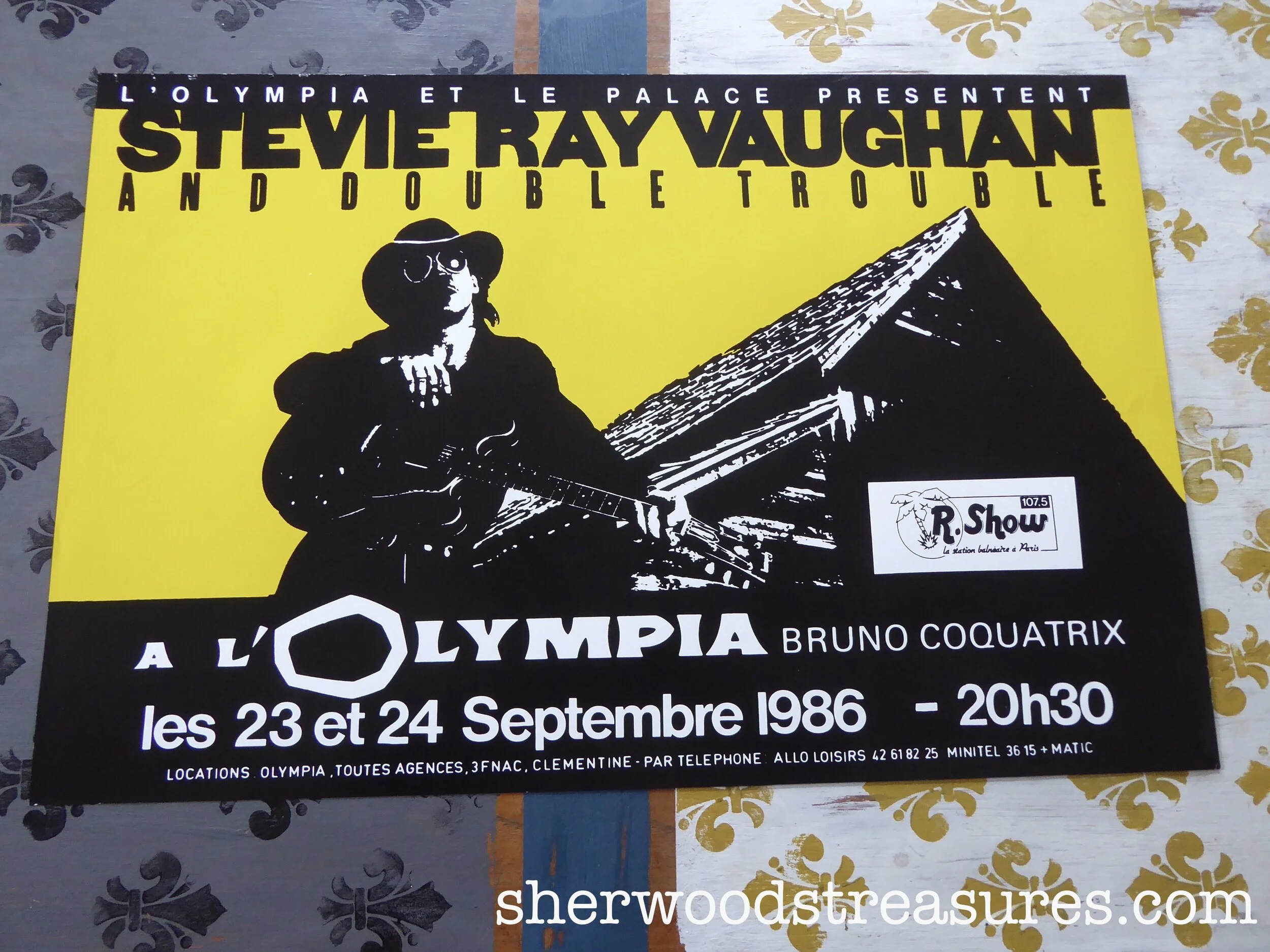 1986 - Stevie Ray Vaughn Uncommon Poster L'Olympia Paris