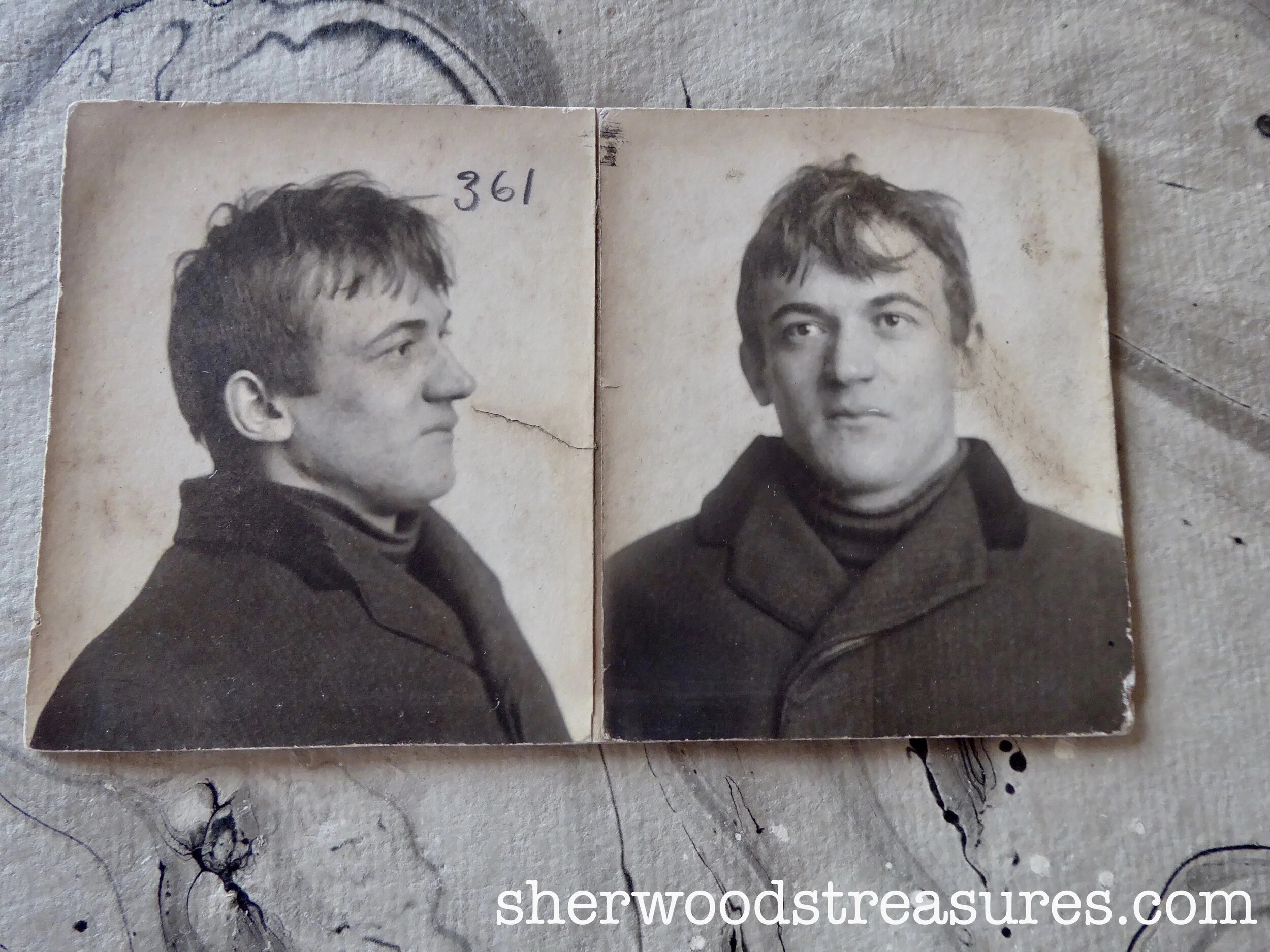 1910s - Funny Arrested Man Fred Lang CDV Mugshot