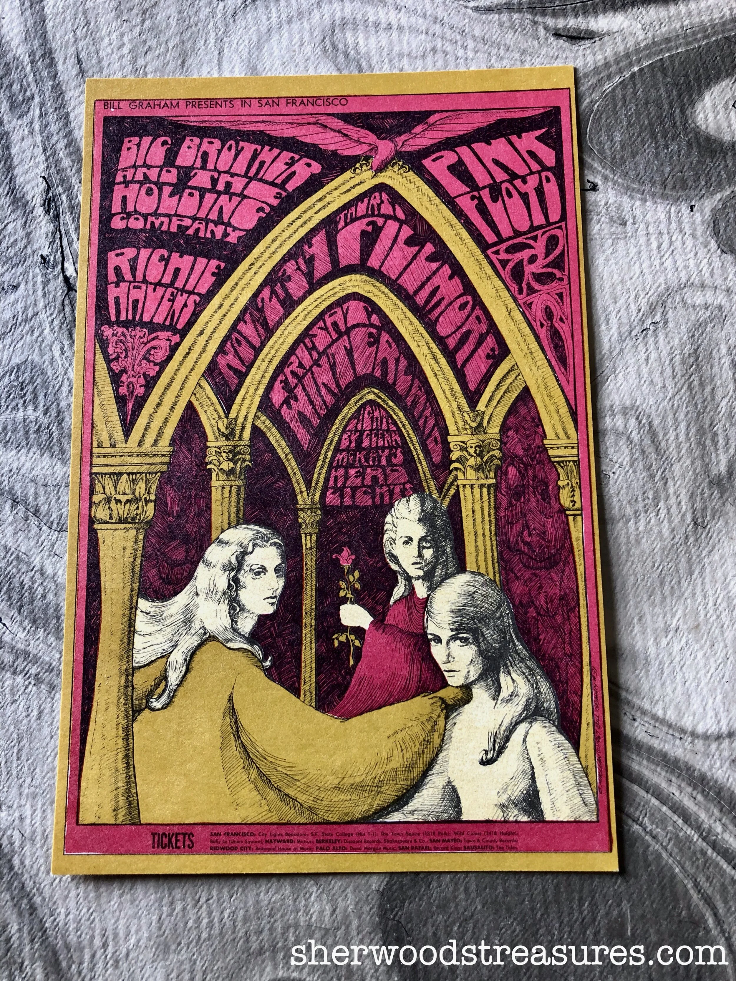 1967 - Pink Floyd at Fillmore Postcard BG 91