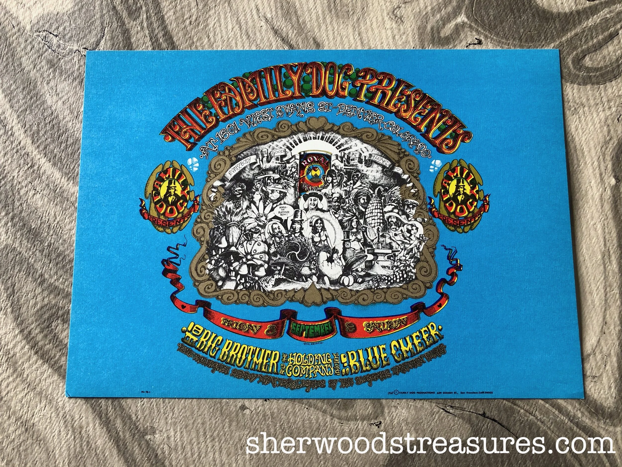 1967 - Big Brother & The Holding Company with Janis Joplin Postcard