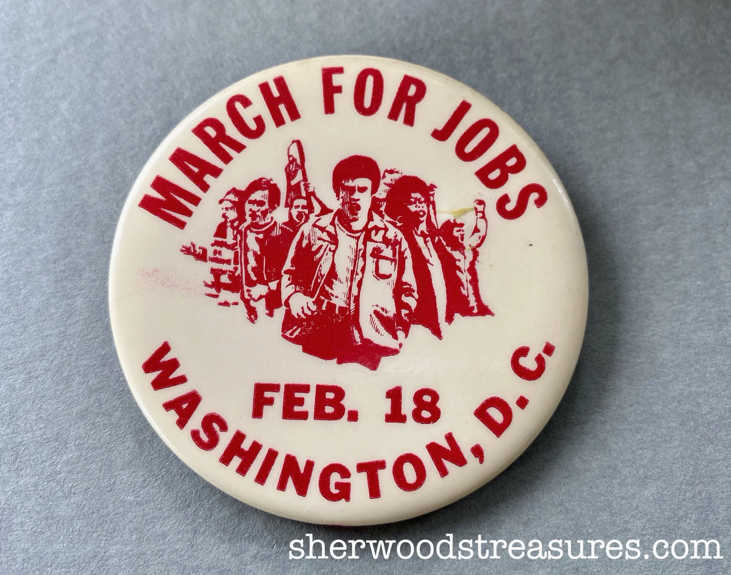 "March For Jobs Feb. 18 Washington, D.C." Button