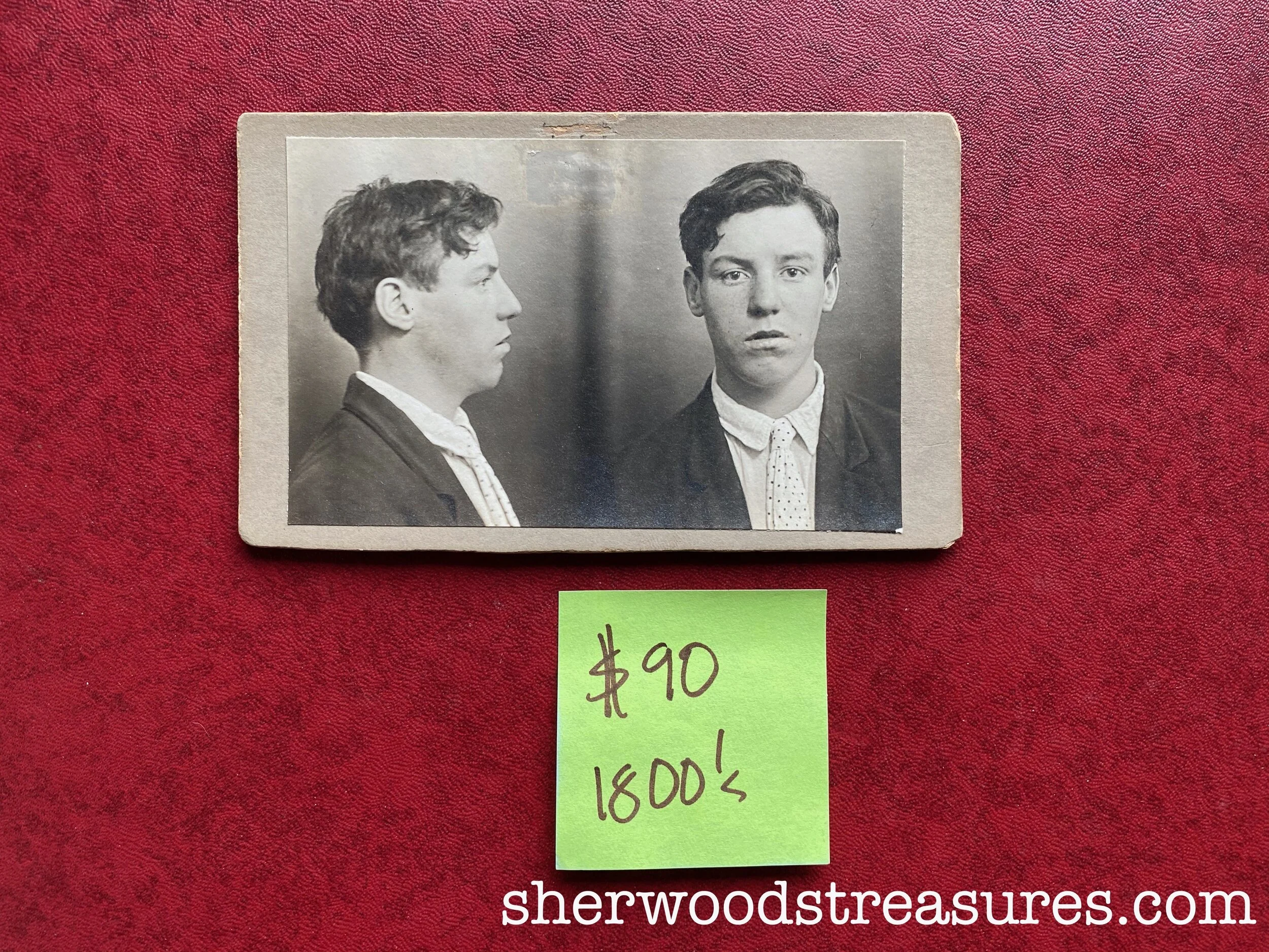1800s - Aghast Man with Polka-Dotted Tie