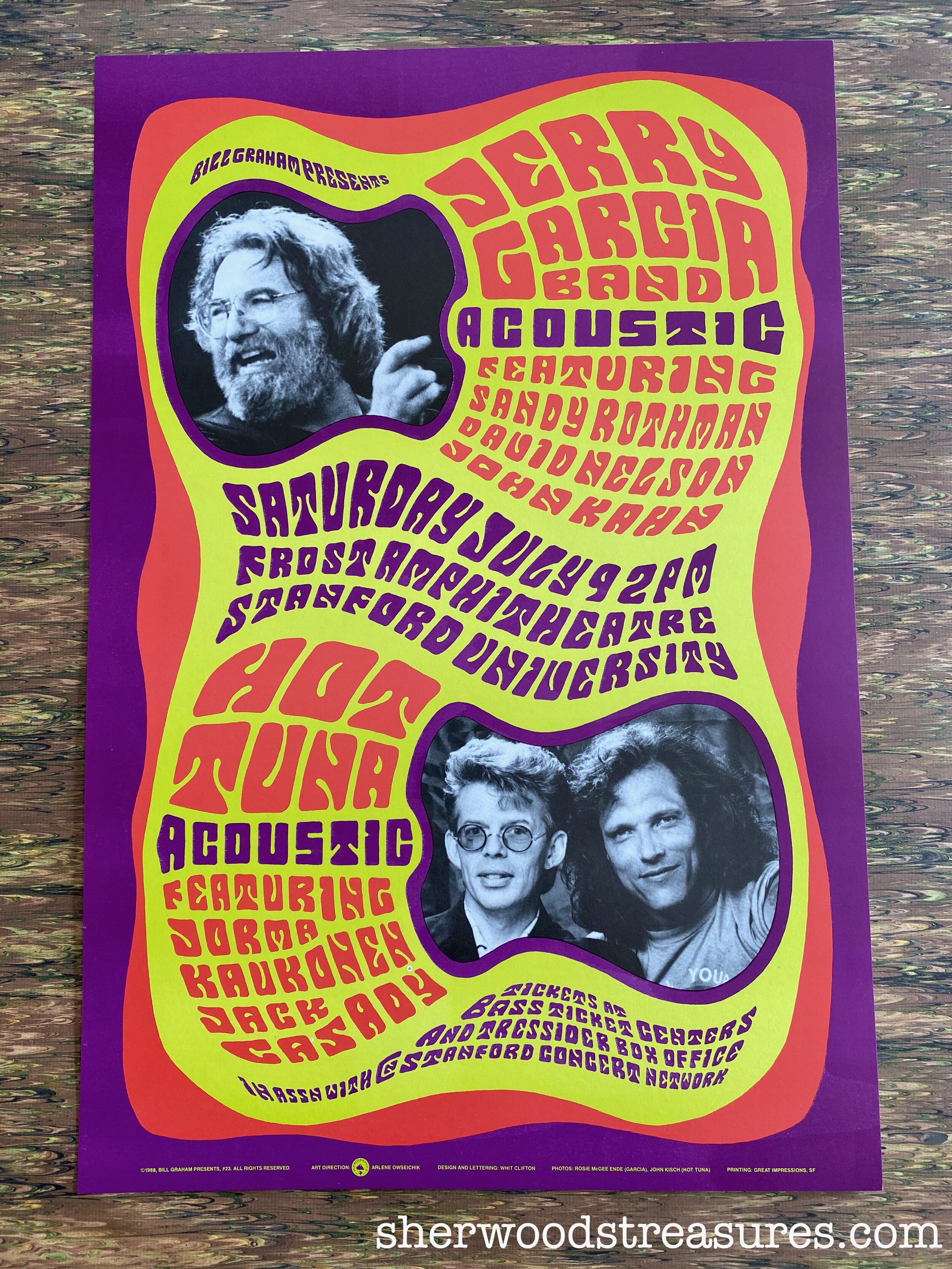 1988 - Jerry Garcia Band and Hot Tuna Acoustic Poster