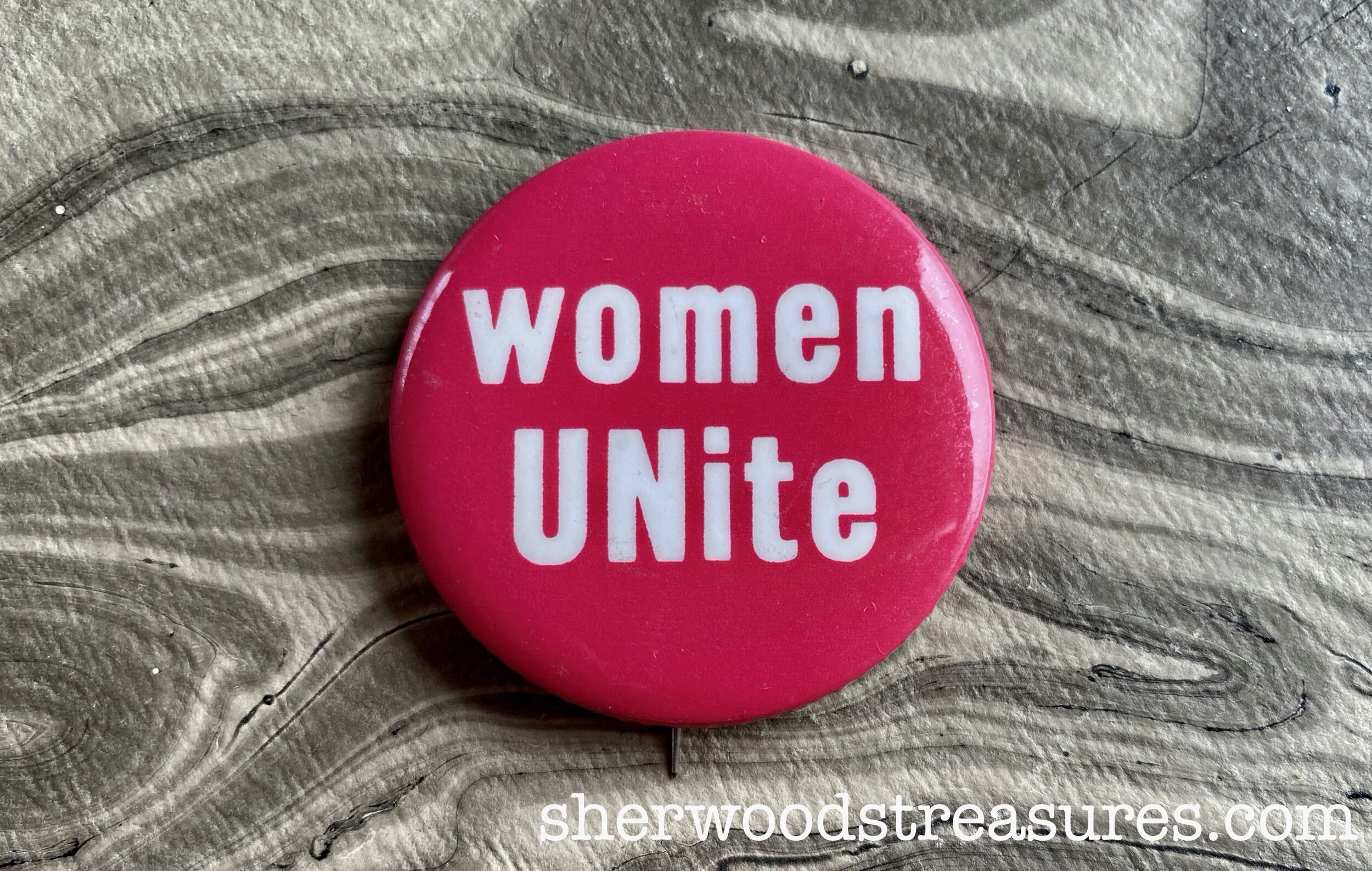 Pink "women UNite" Button