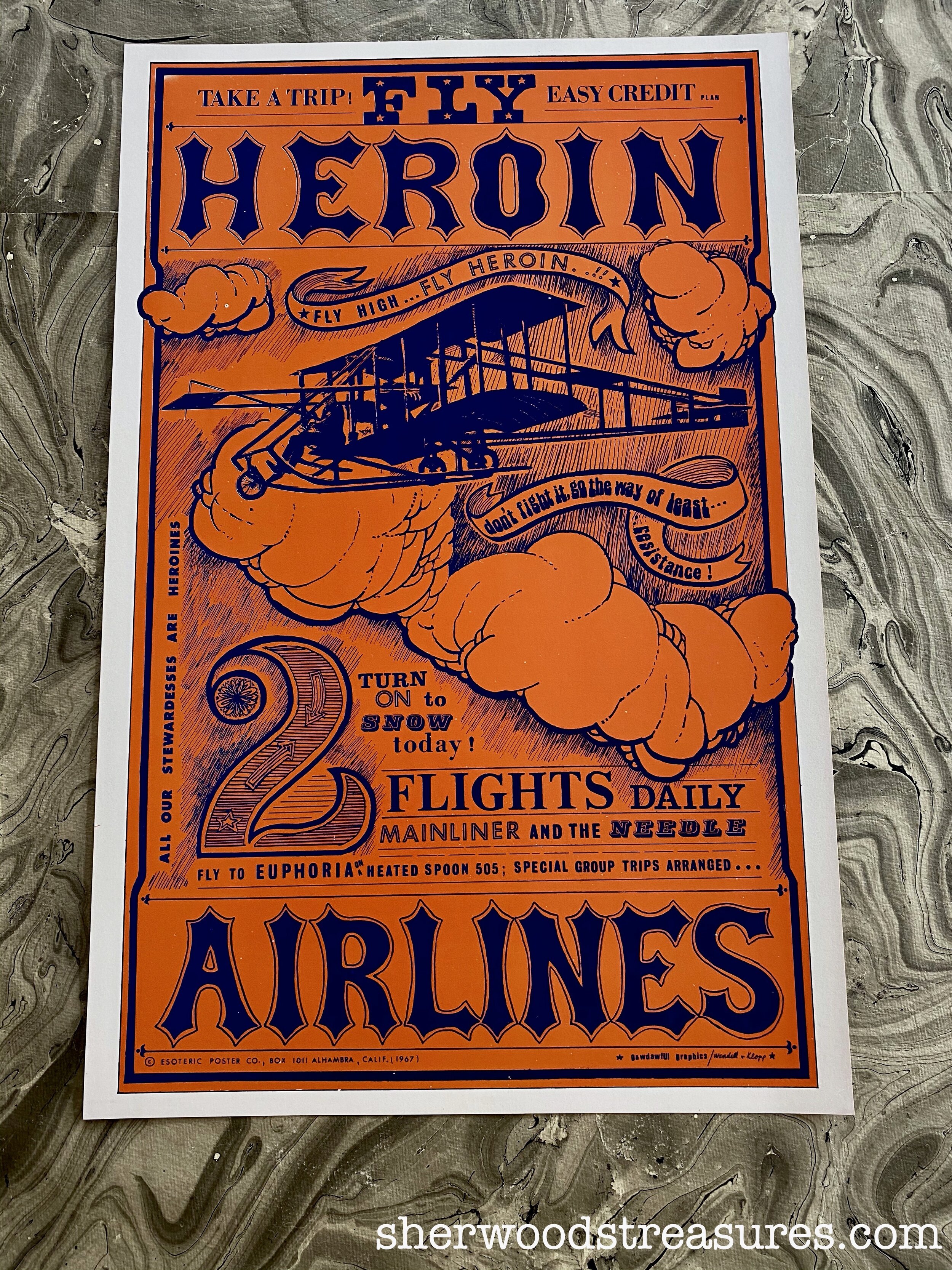 1967 - Try Heroin Airlines Drug Poster