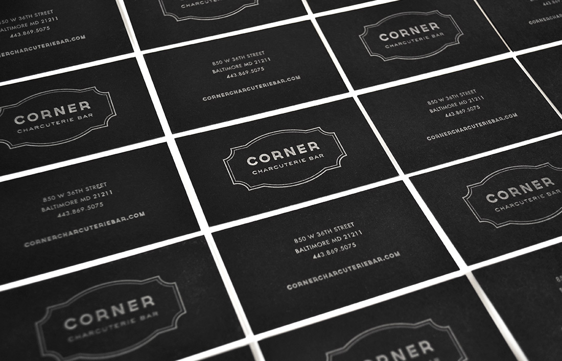 Corner Charcuterie Bar: Business Card Design