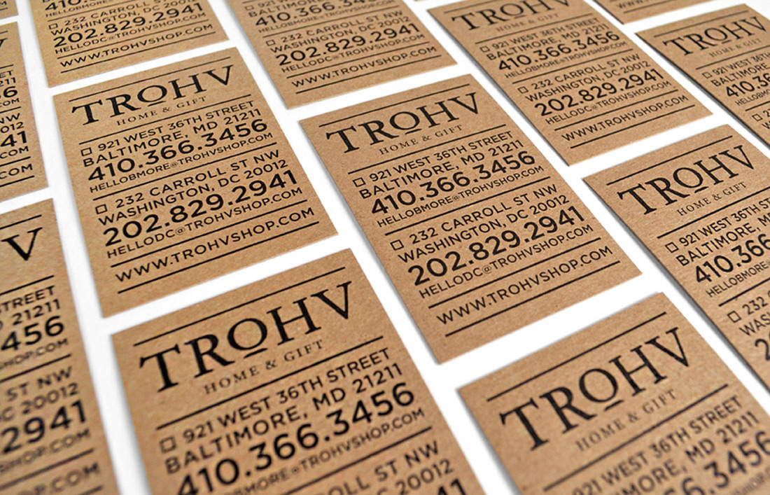 Trohv Home & Gift: Business Card Design