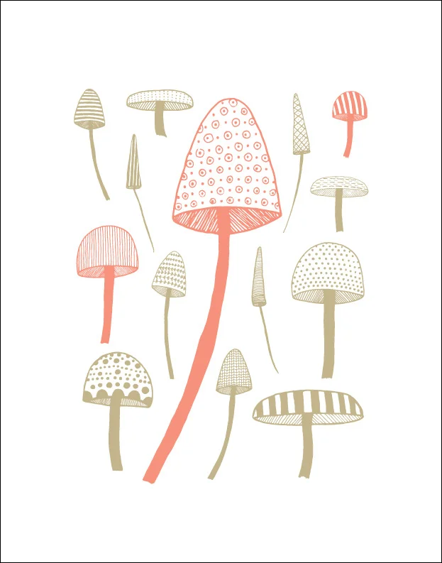 Mushrooms: Wall Print