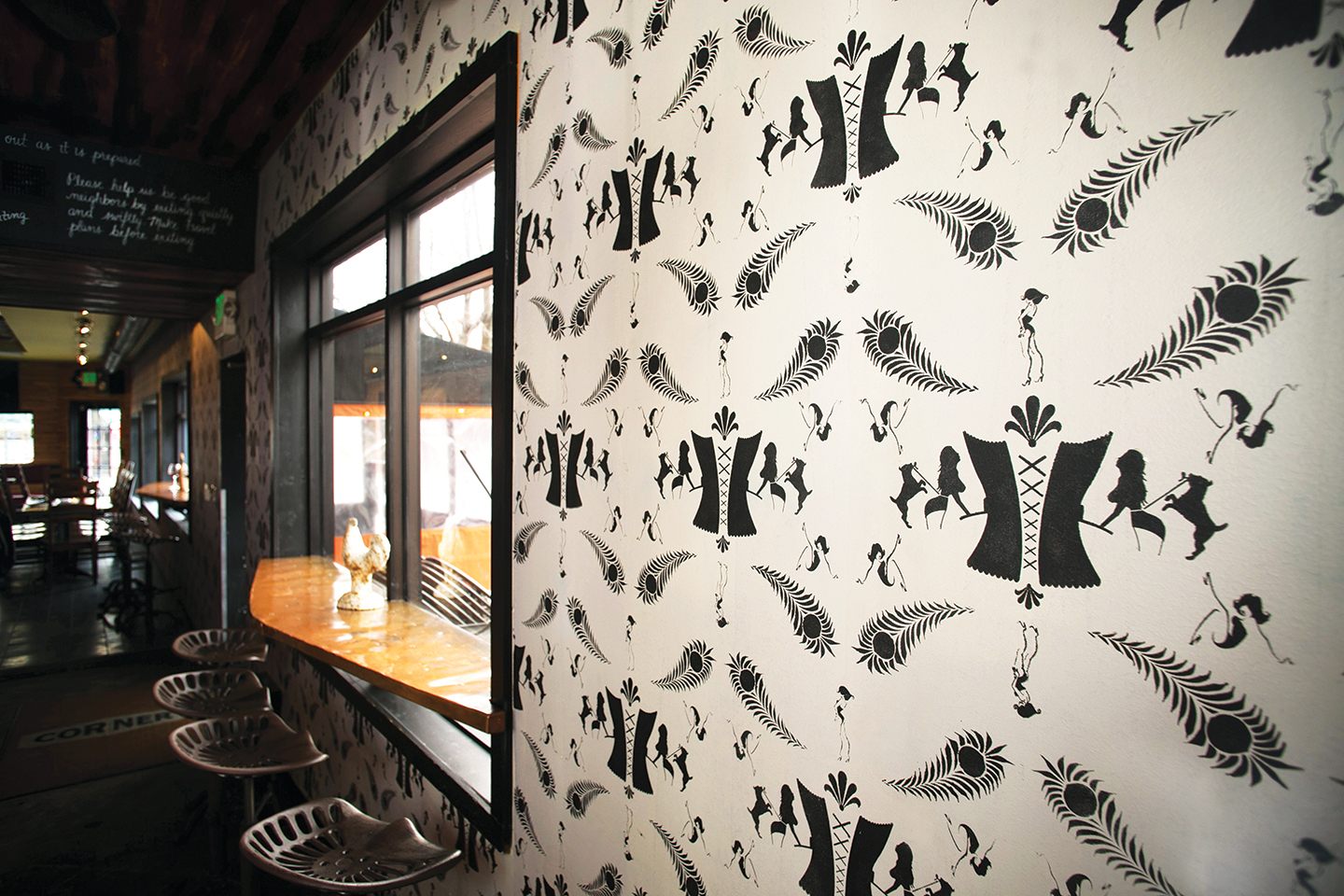 Corner Charcuterie Bar: Wall Stencil Design