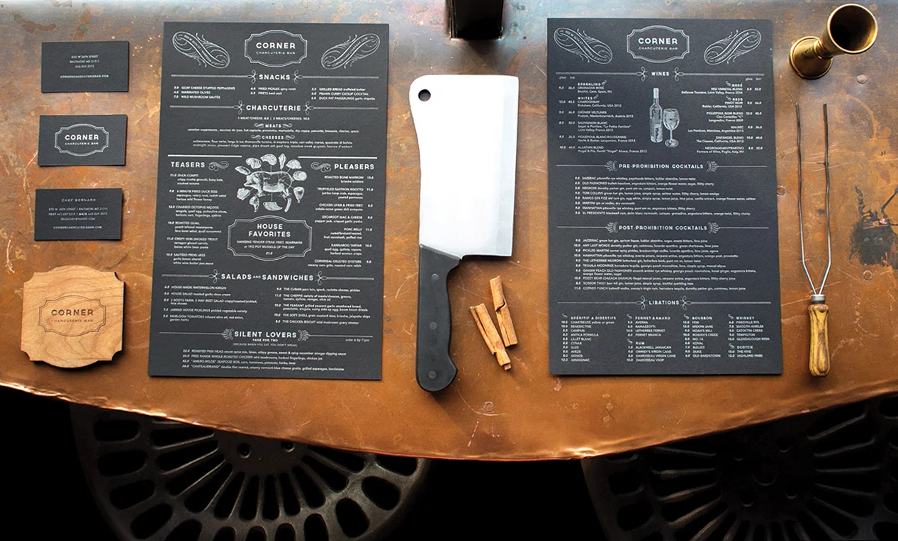 Corner Charcuterie Bar: Collateral Design