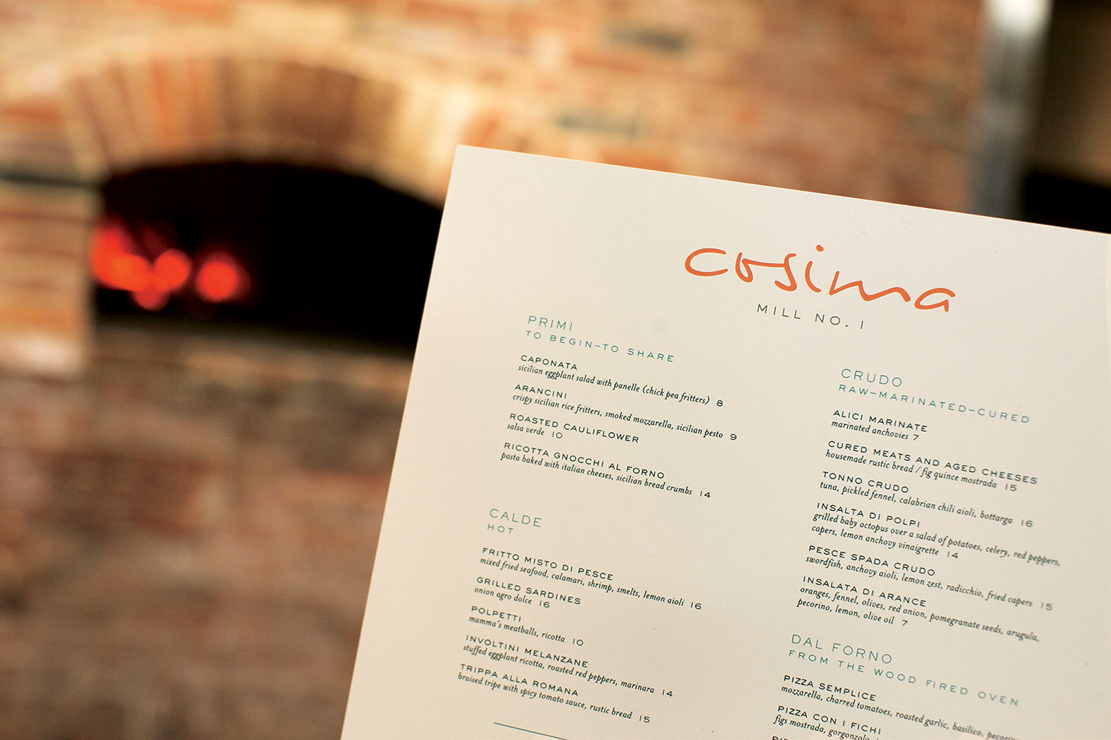 Cosima: Menu Design