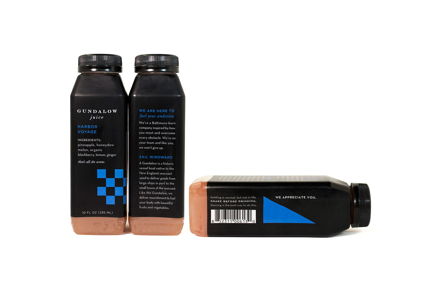 Gundalow Juice: Bottle Package Design for Harbor Voyage