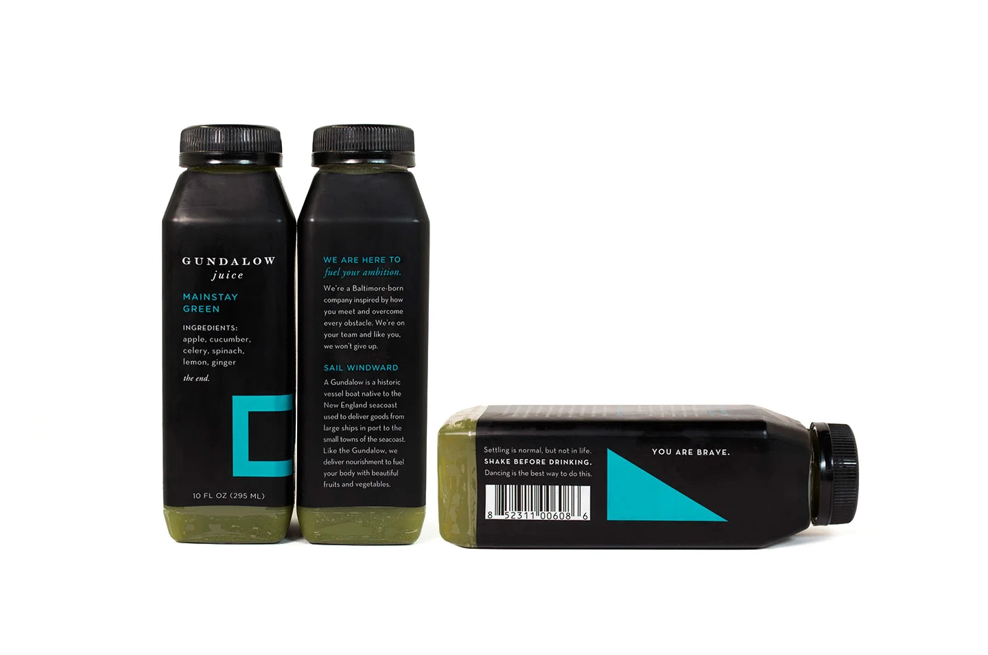 Gundalow Juice: Bottle Package Design for Mainstay Green