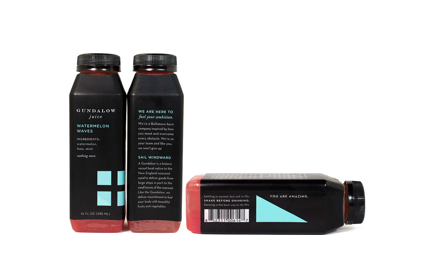 Gundalow Juice: Bottle Package Design for Watermelon Waves